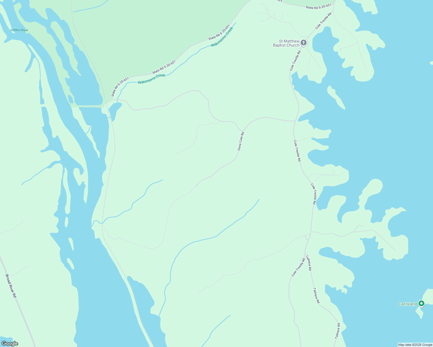 map of restaurants, bars, coffee shops, grocery stores, and more near 779 Dave Cole Road in Blair