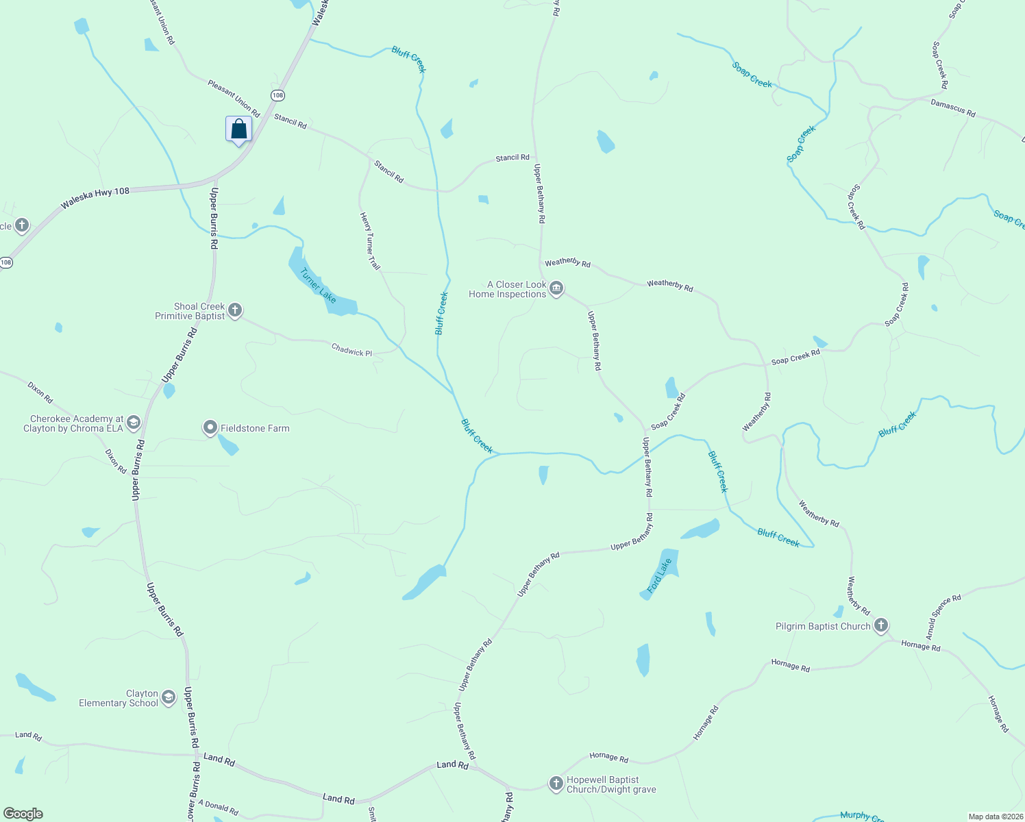 map of restaurants, bars, coffee shops, grocery stores, and more near 119 Carney Drive in Ball Ground