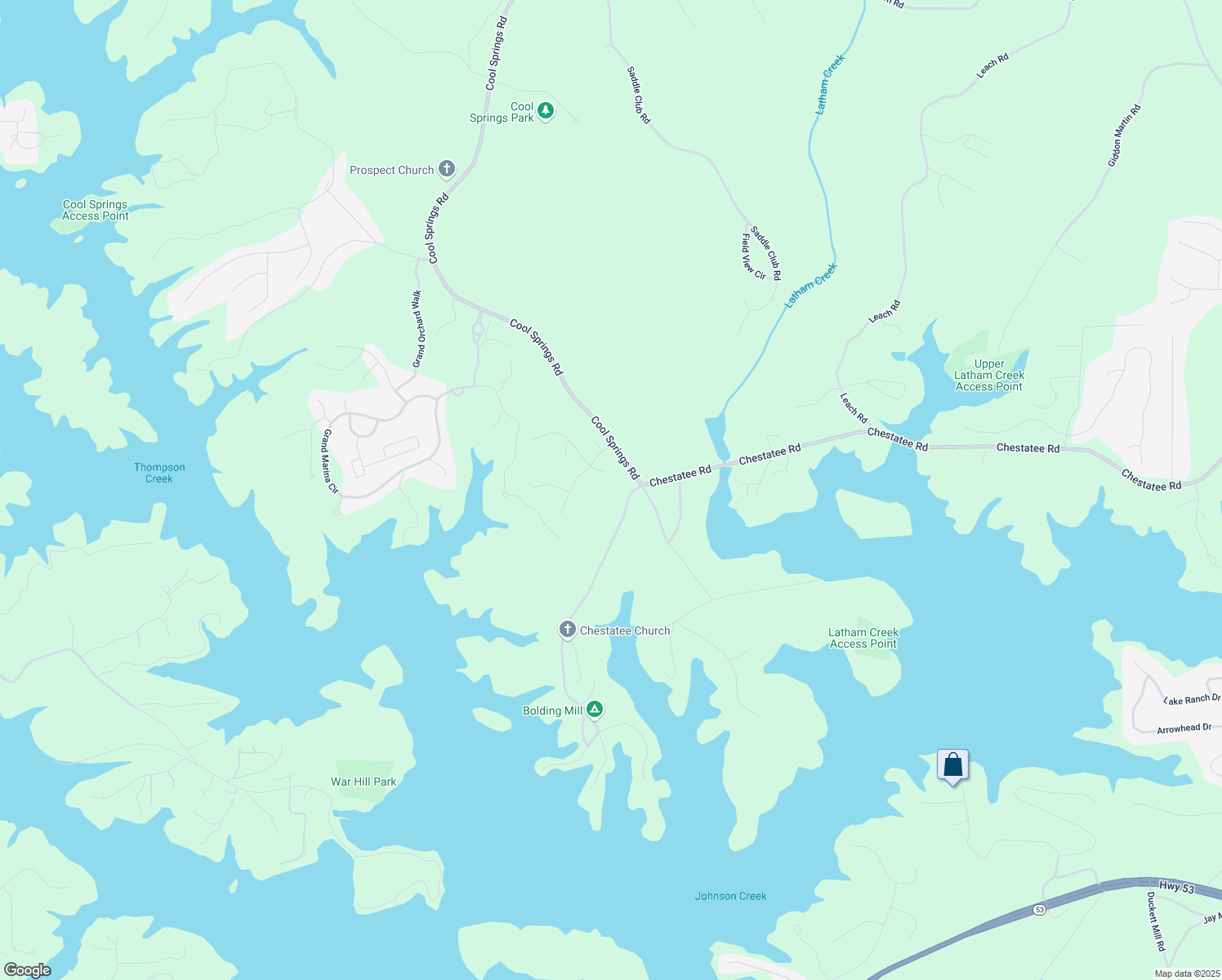 map of restaurants, bars, coffee shops, grocery stores, and more near 3910 Chestatee Road in Gainesville