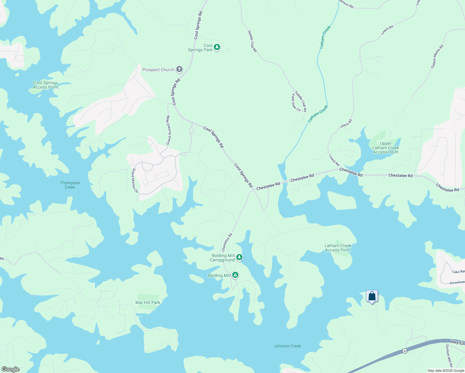 map of restaurants, bars, coffee shops, grocery stores, and more near 3924 Chestatee Road in Gainesville