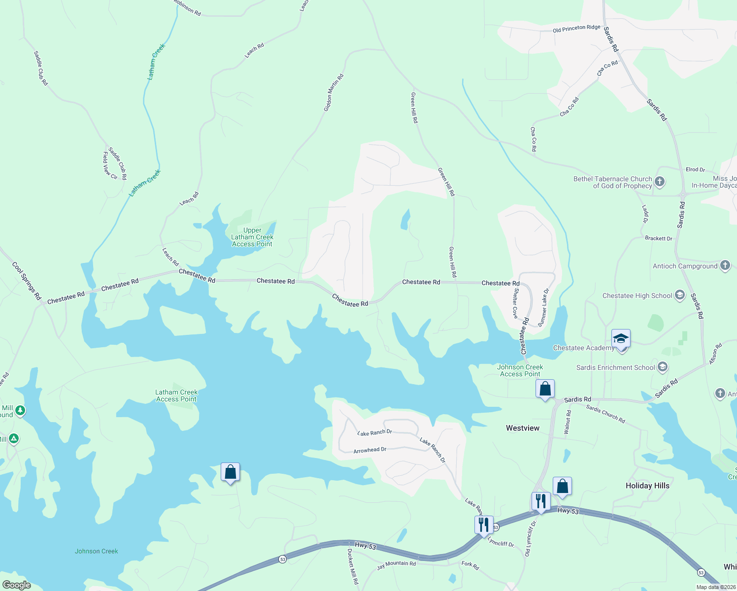 map of restaurants, bars, coffee shops, grocery stores, and more near 3404 Osceola Trail in Gainesville