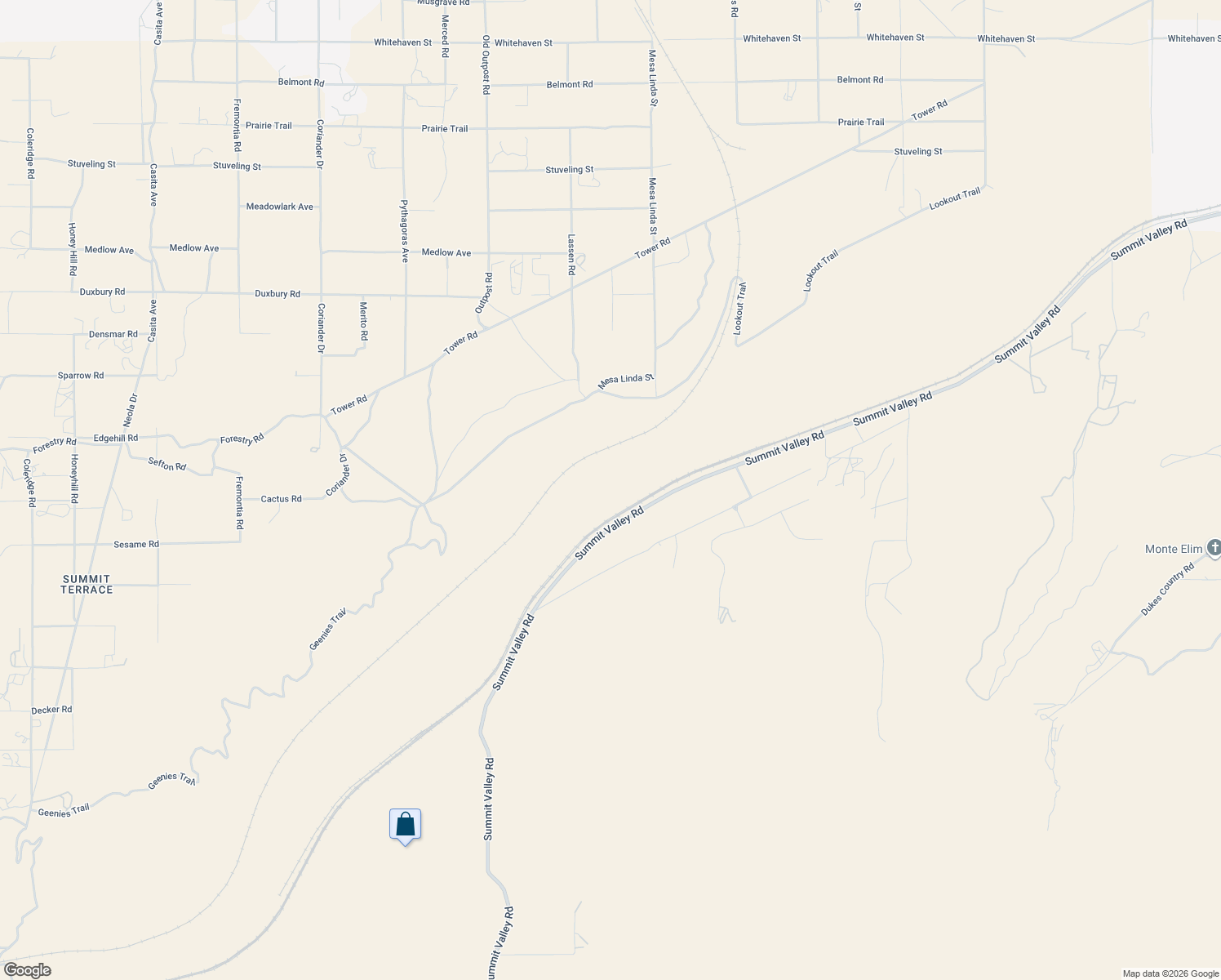 map of restaurants, bars, coffee shops, grocery stores, and more near 4100-5900 Summit Valley Road in Hesperia