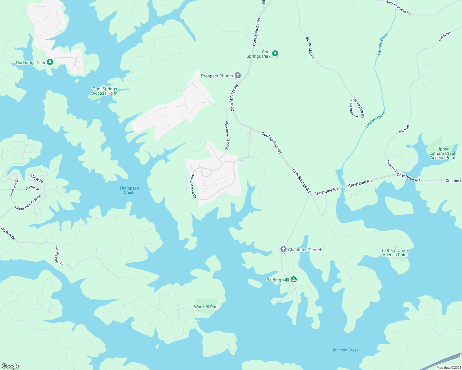 map of restaurants, bars, coffee shops, grocery stores, and more near Grand Marina Circle in Gainesville