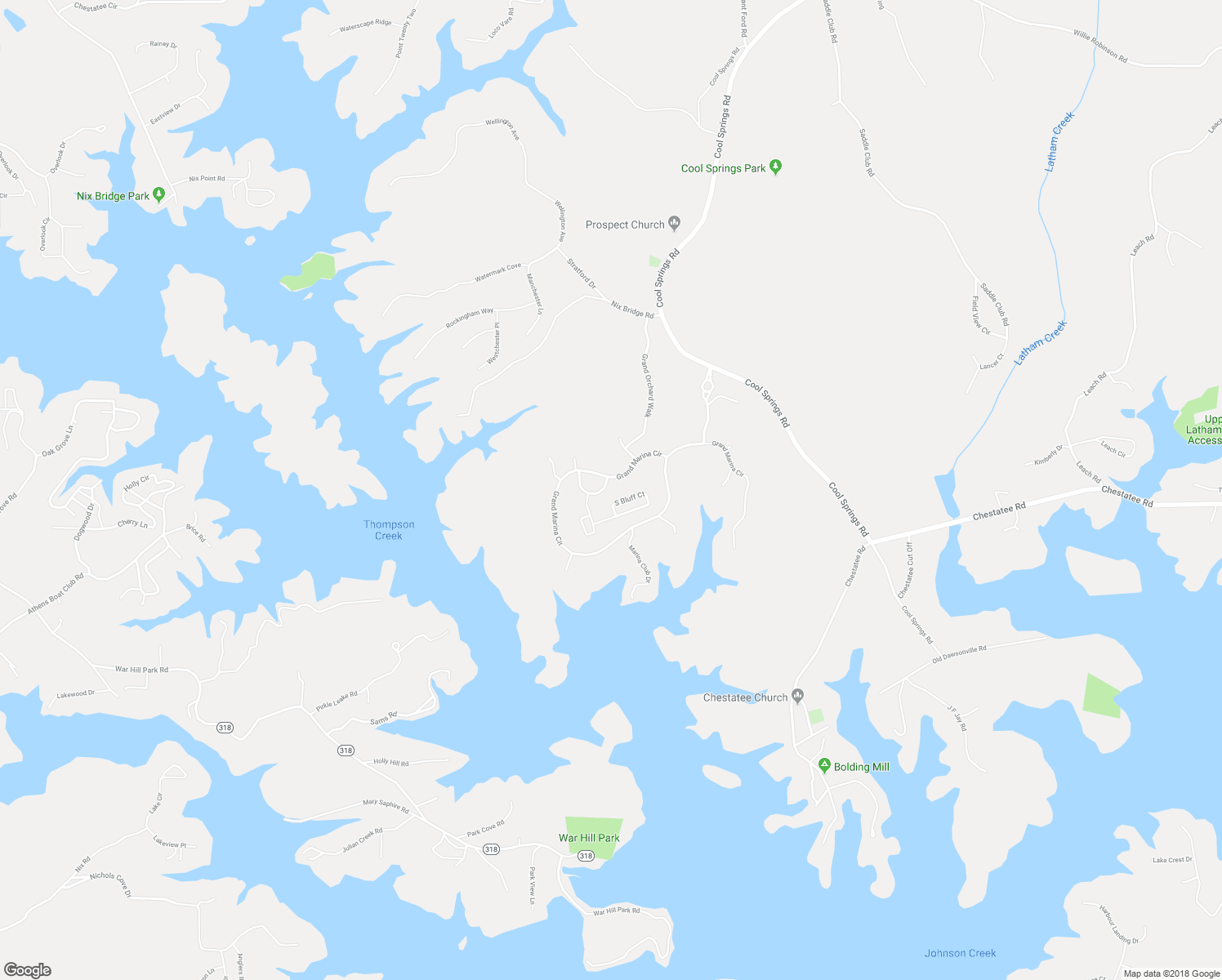 map of restaurants, bars, coffee shops, grocery stores, and more near 6736 Horse Shoe Circle in Gainesville