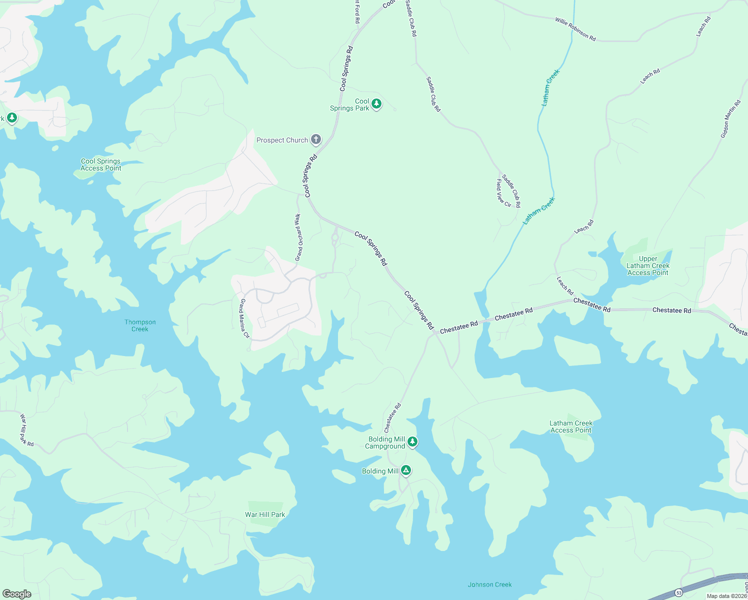 map of restaurants, bars, coffee shops, grocery stores, and more near 5870 Cool Springs Rd in Gainesville