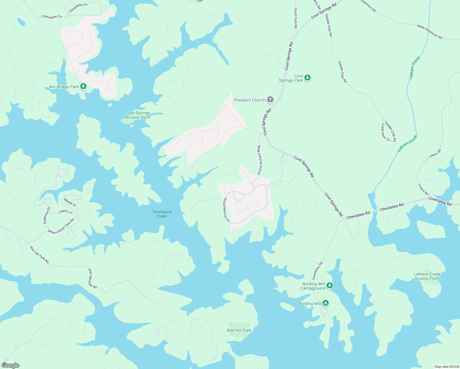 map of restaurants, bars, coffee shops, grocery stores, and more near 6665 Marina Court in Gainesville