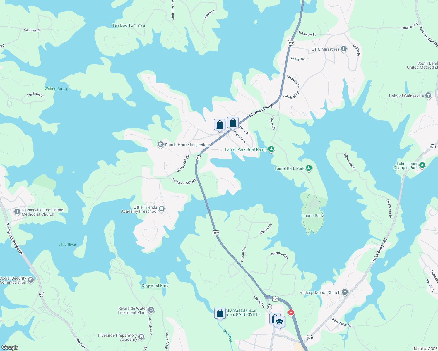 map of restaurants, bars, coffee shops, grocery stores, and more near 2429 Hawthorne Ln in Gainesville