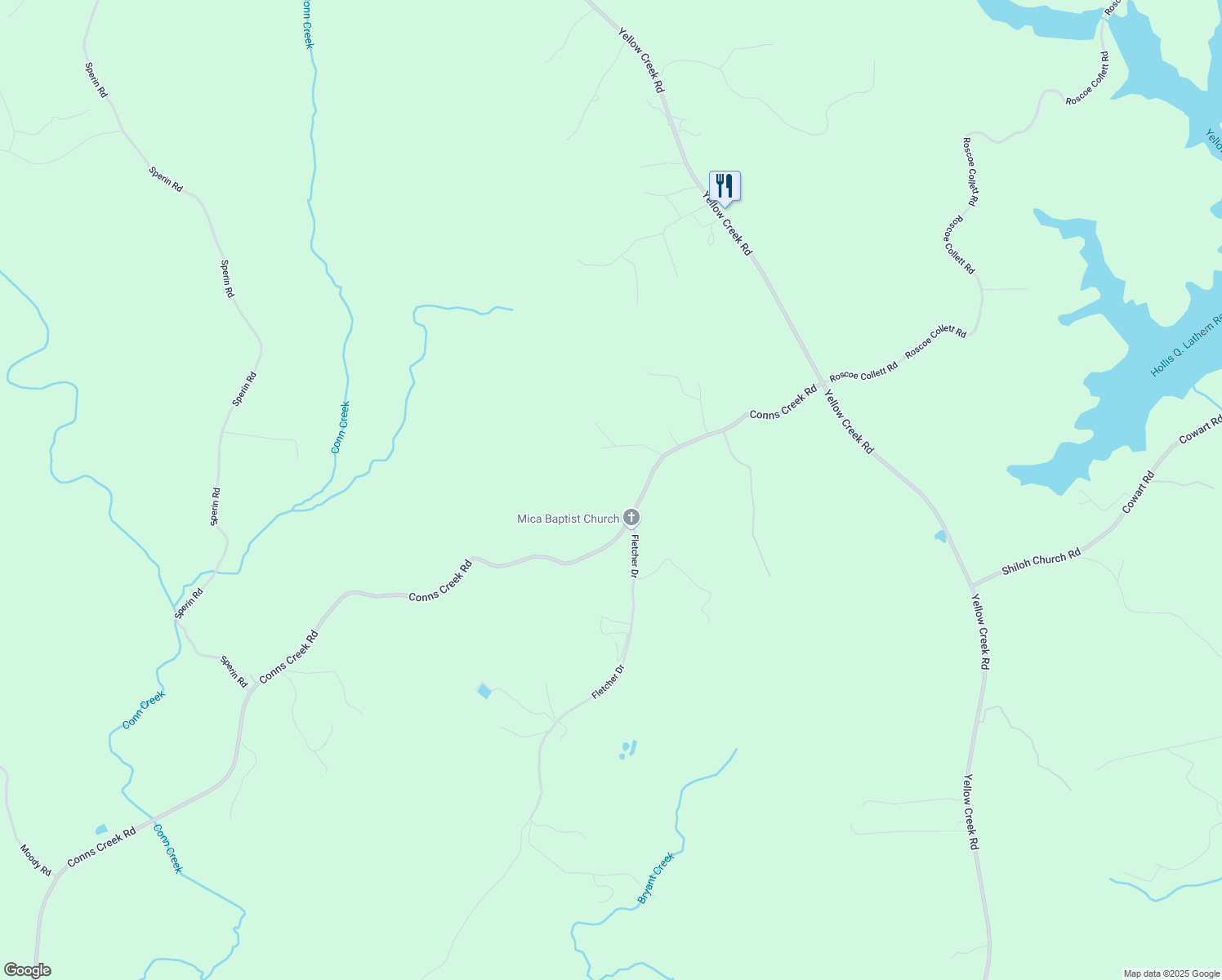 map of restaurants, bars, coffee shops, grocery stores, and more near 5055 Conns Creek Road in Ball Ground
