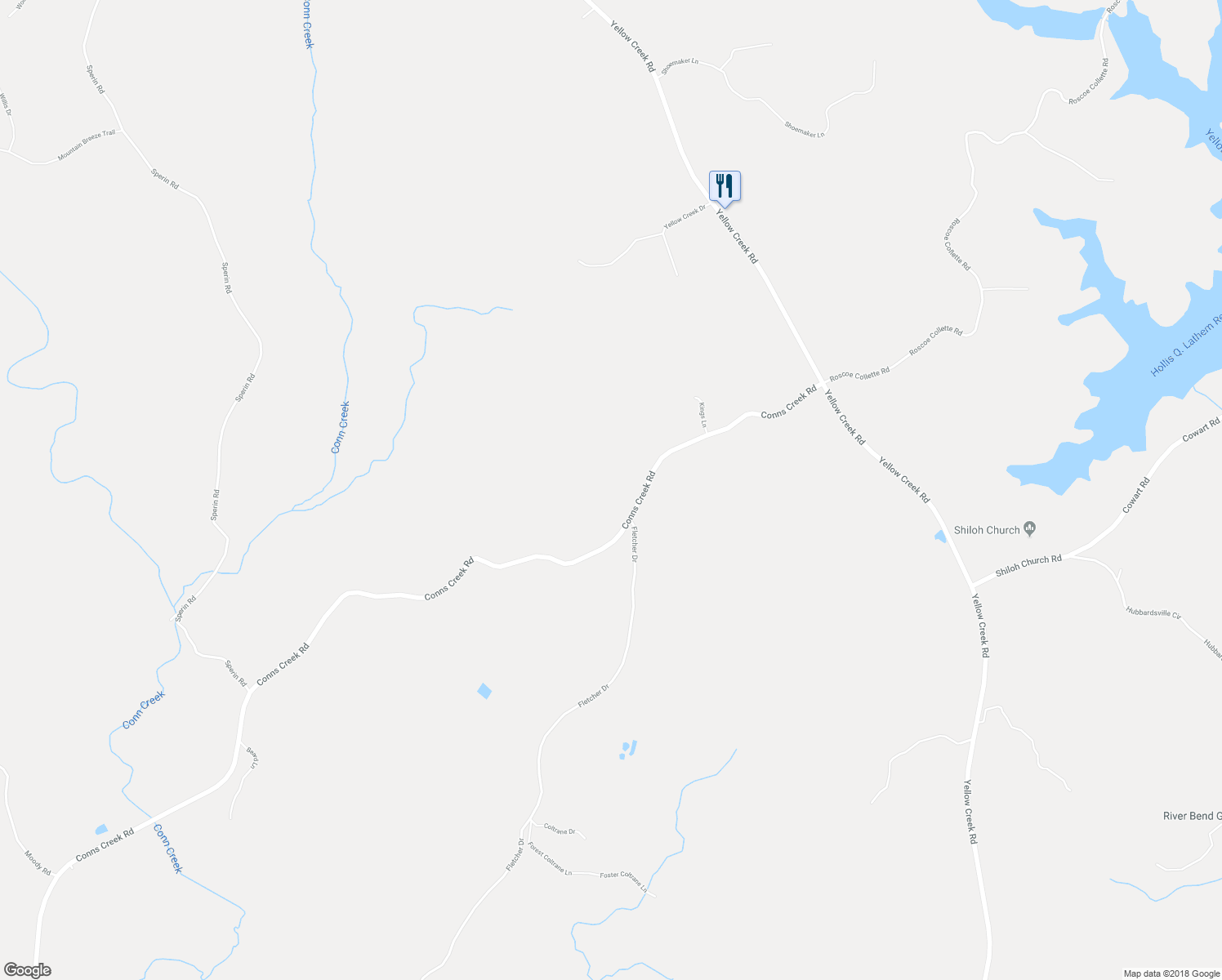 map of restaurants, bars, coffee shops, grocery stores, and more near 5055 Conns Creek Road in Ball Ground