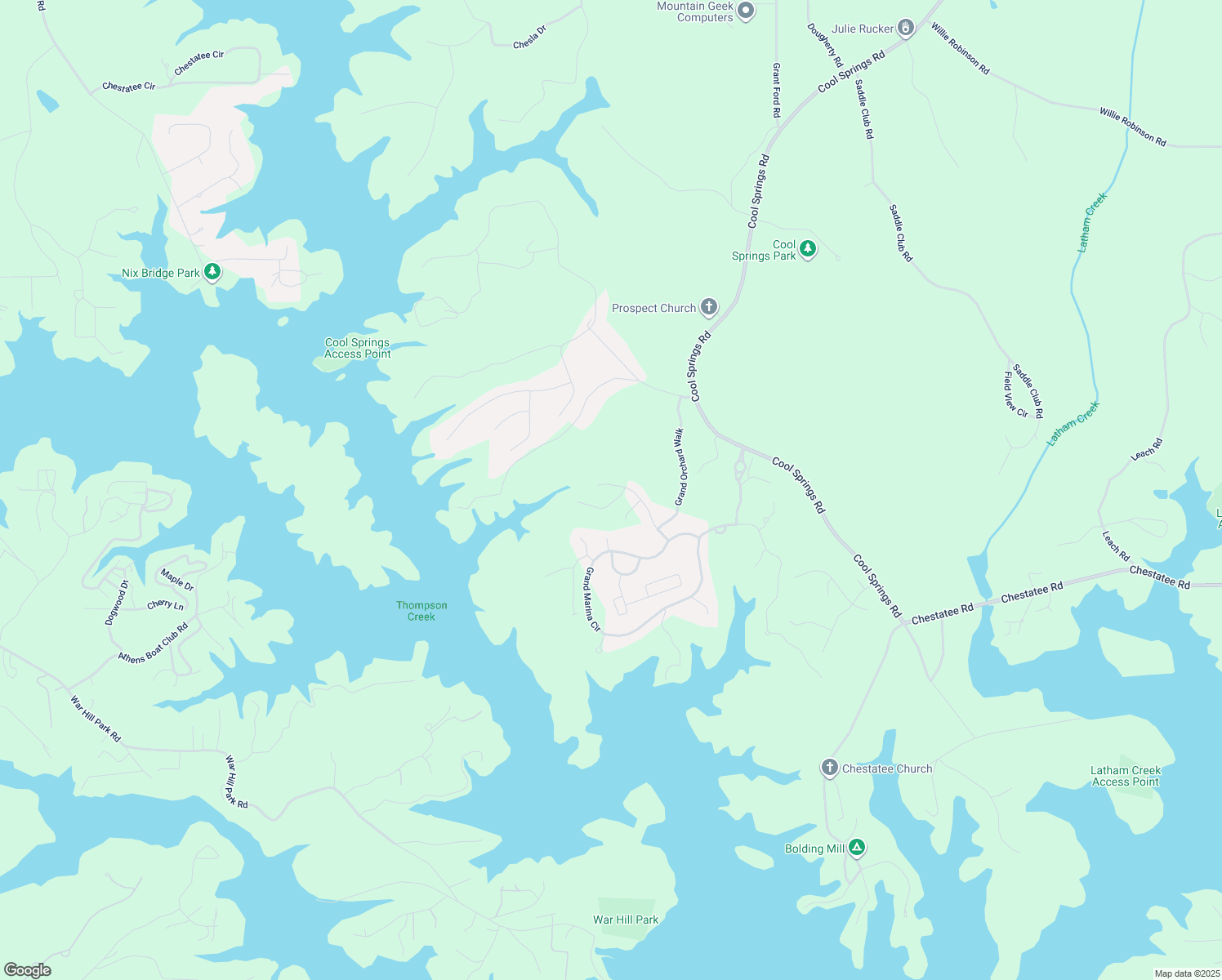map of restaurants, bars, coffee shops, grocery stores, and more near 5813 Swinging Gate Road in Gainesville