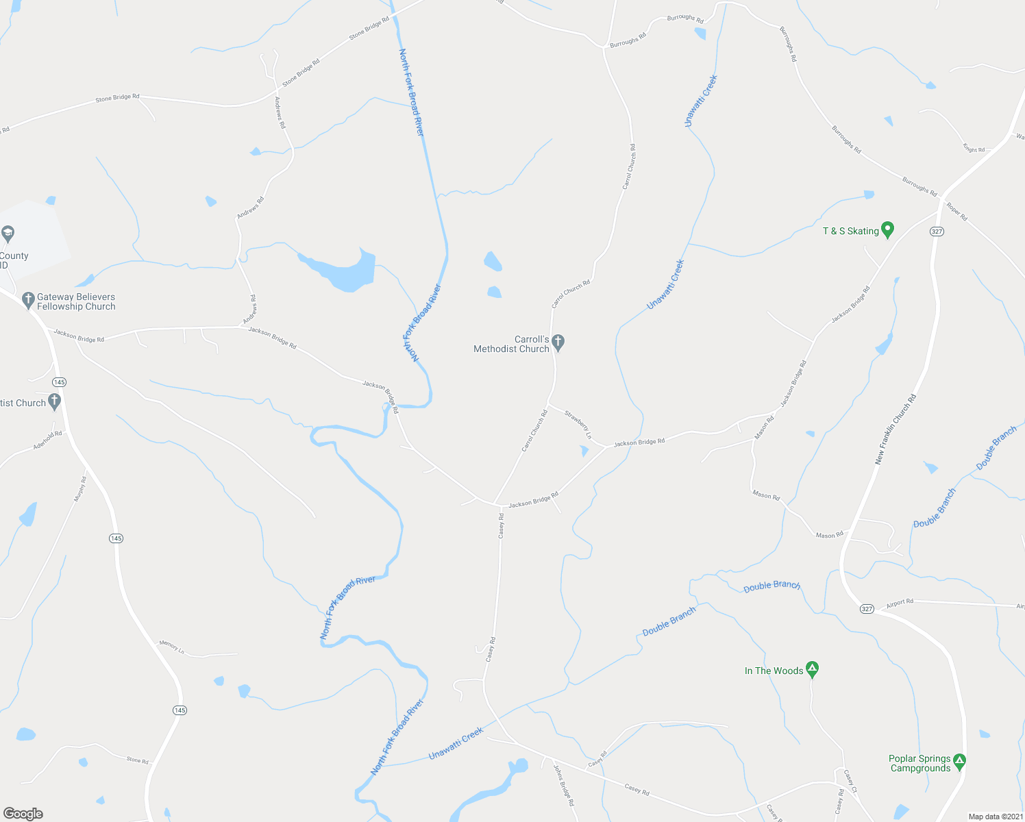 map of restaurants, bars, coffee shops, grocery stores, and more near 365 Carrol Church Road in Lavonia