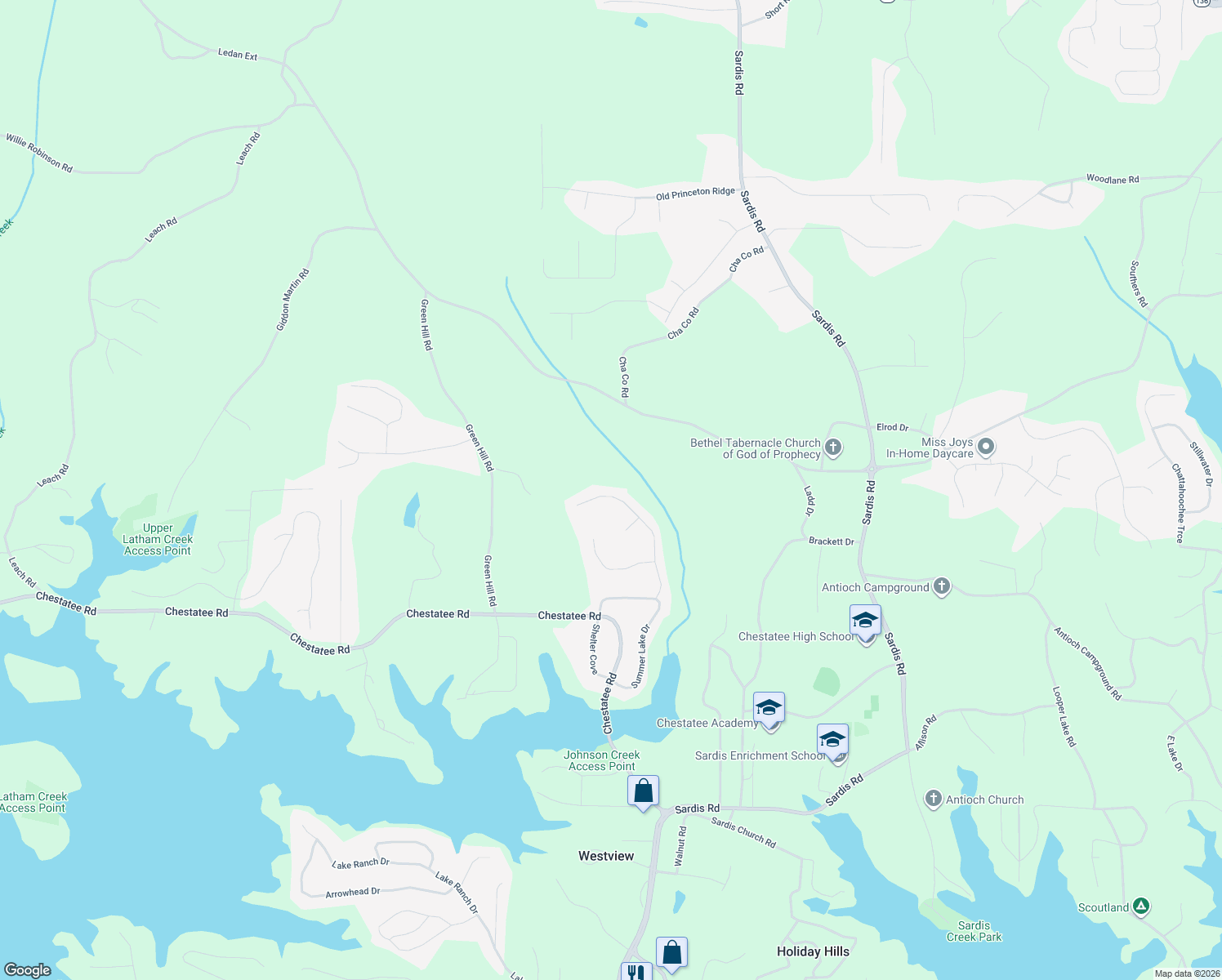 map of restaurants, bars, coffee shops, grocery stores, and more near 3286 High View Court in Gainesville