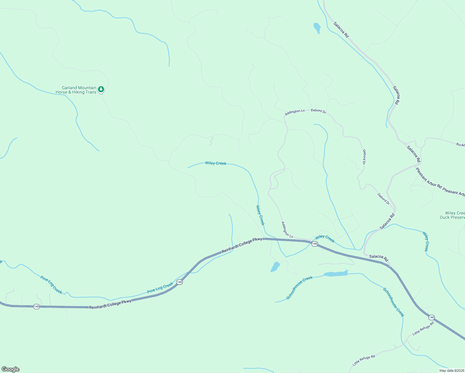 map of restaurants, bars, coffee shops, grocery stores, and more near 900 Garland Mountain Trail in Waleska