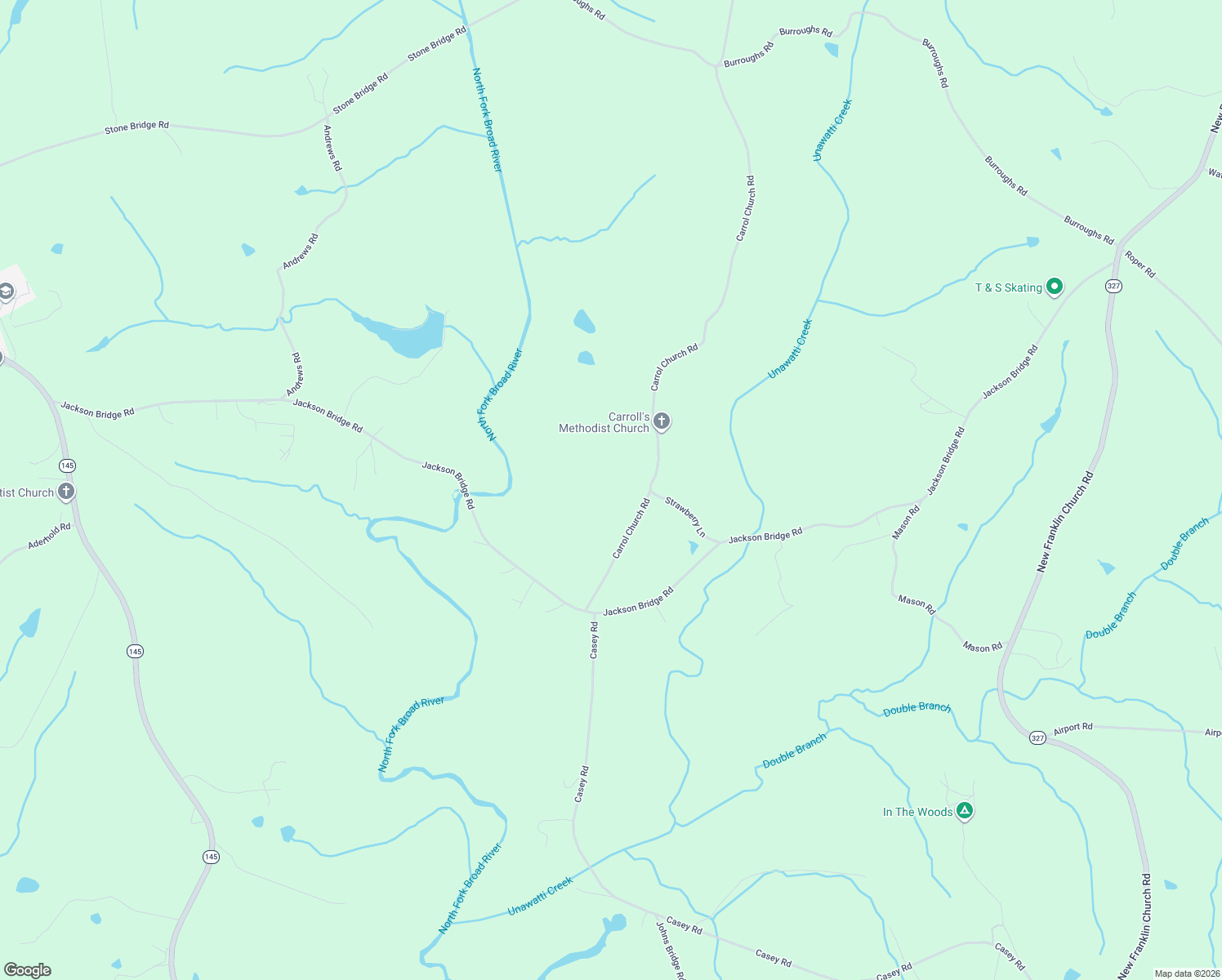map of restaurants, bars, coffee shops, grocery stores, and more near 365 Carrol Church Road in Lavonia