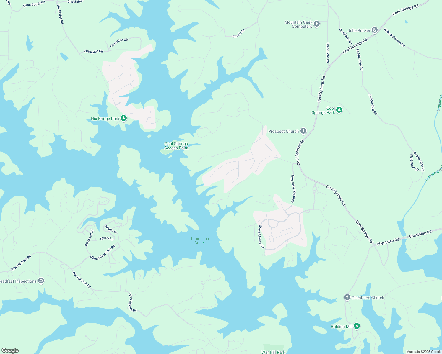 map of restaurants, bars, coffee shops, grocery stores, and more near 6126 Foxmoor Court in Gainesville