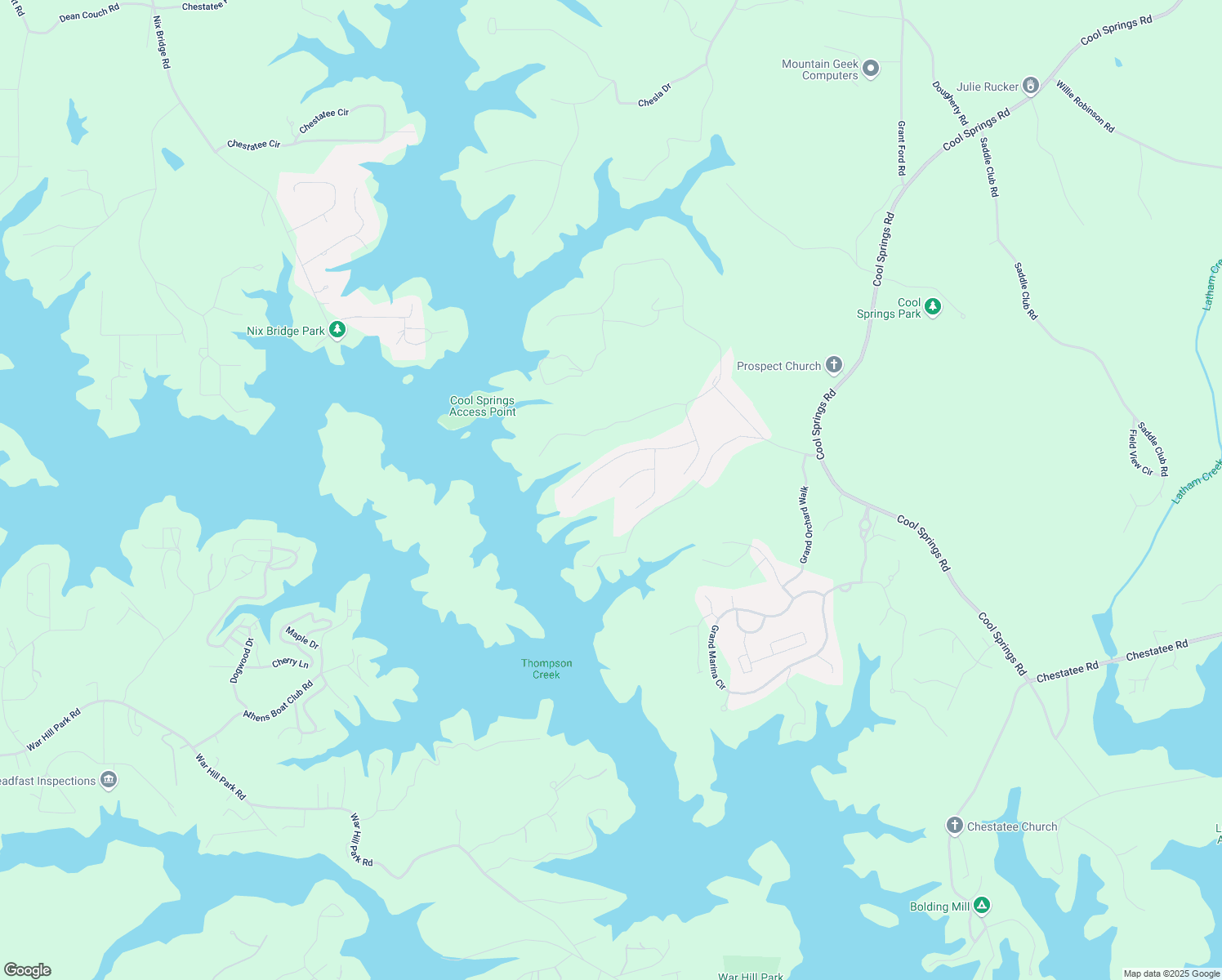 map of restaurants, bars, coffee shops, grocery stores, and more near 6126 Foxmoor Court in Gainesville