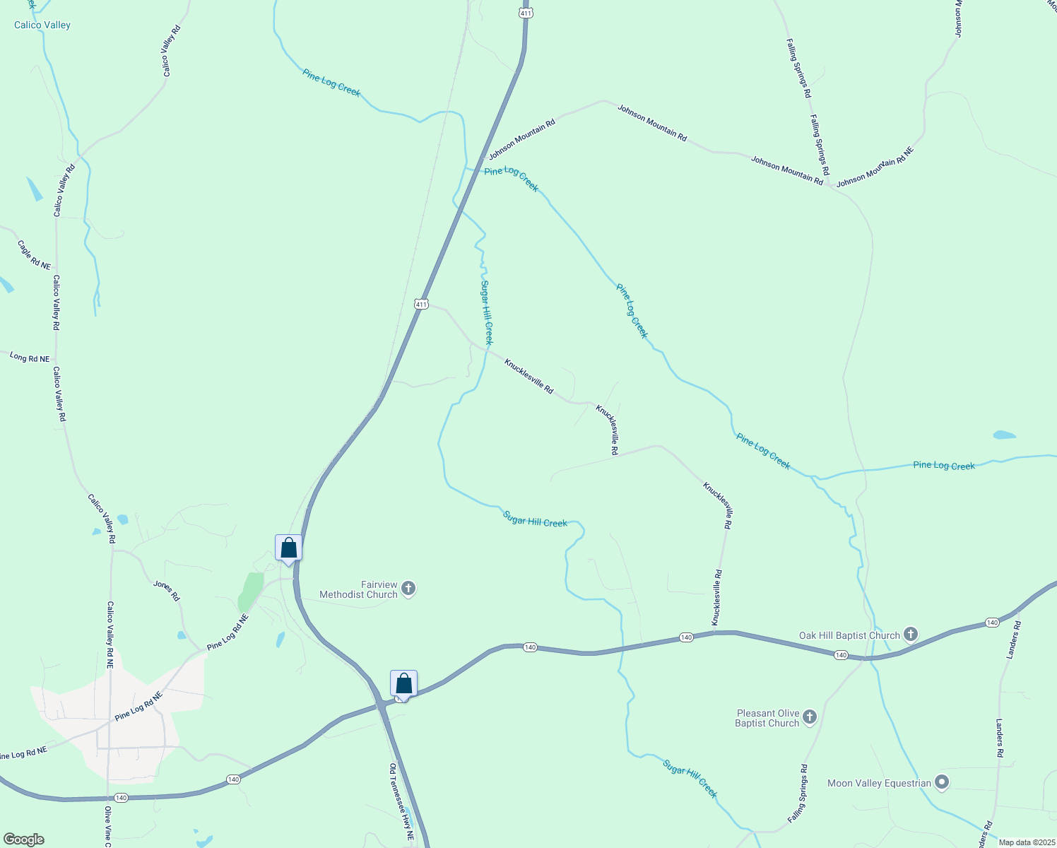 map of restaurants, bars, coffee shops, grocery stores, and more near 154 Knucklesville Road in Rydal