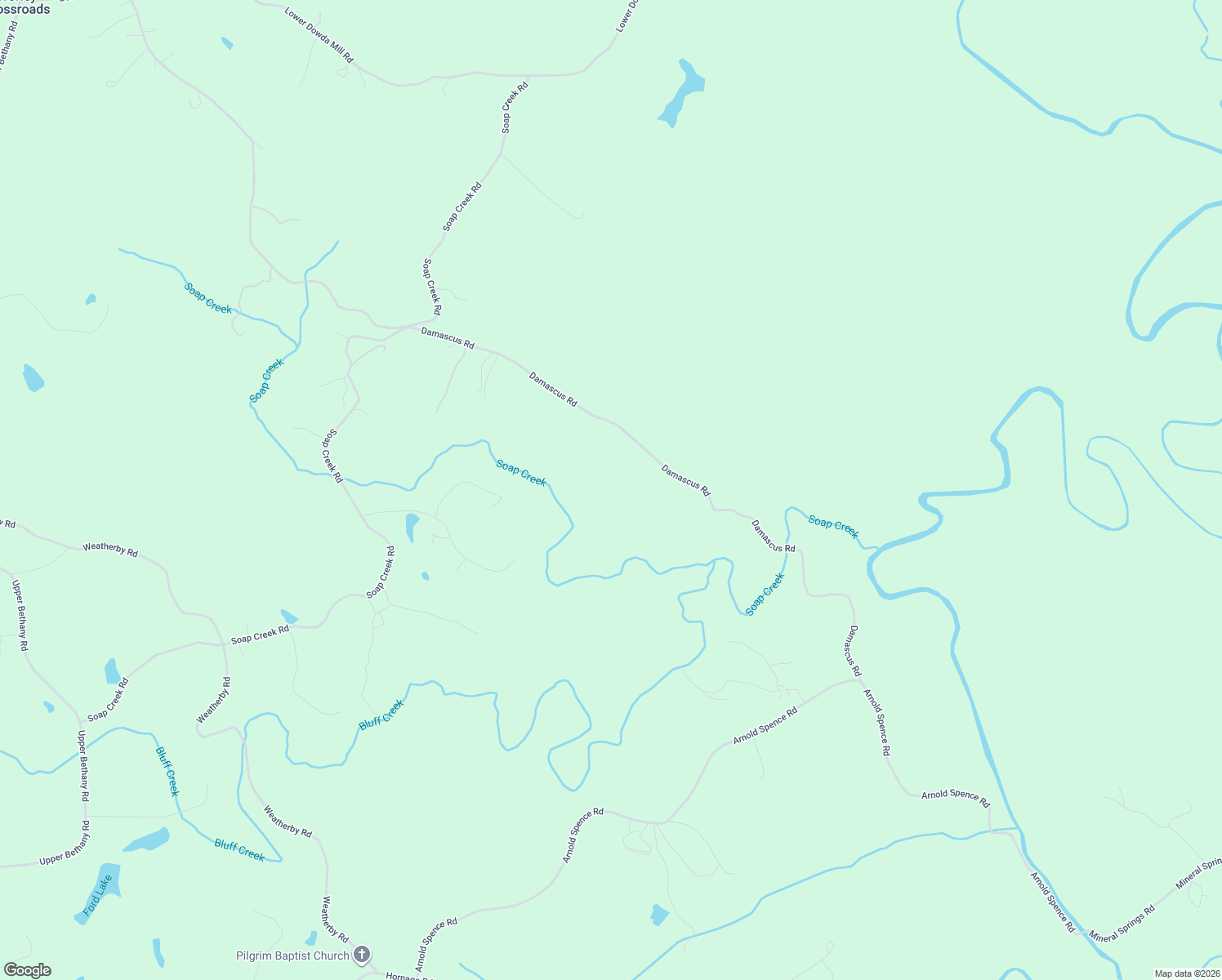 map of restaurants, bars, coffee shops, grocery stores, and more near 279 Damascus Road in Ball Ground