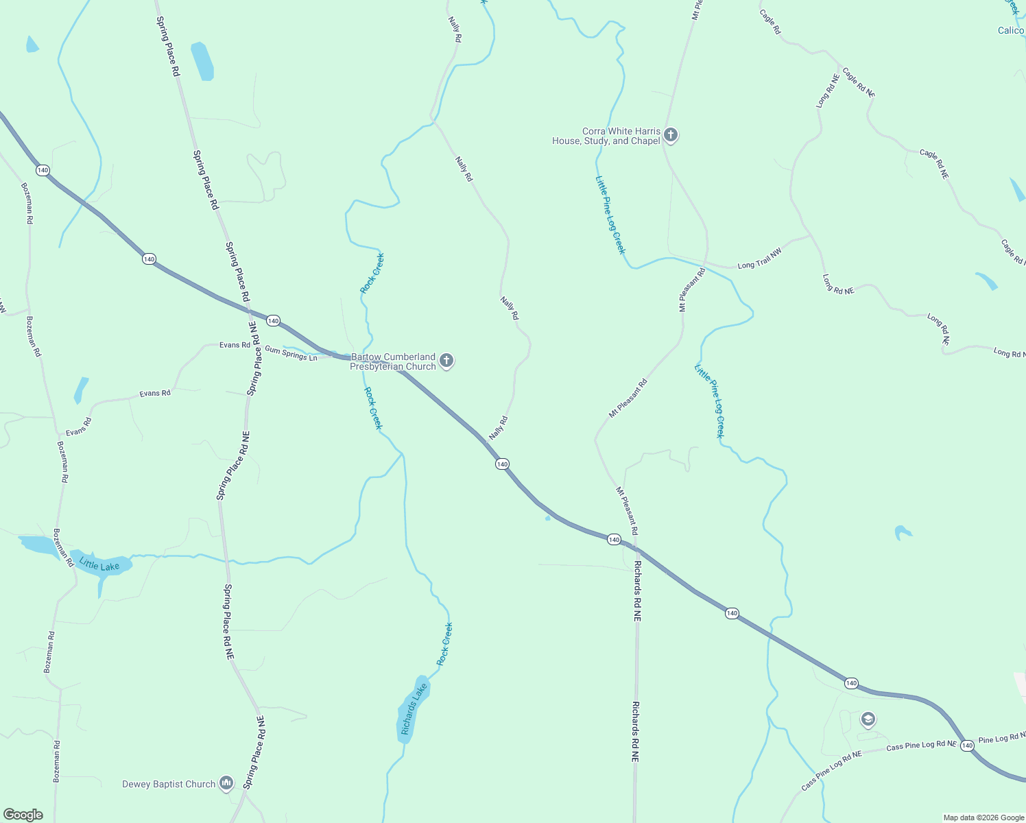 map of restaurants, bars, coffee shops, grocery stores, and more near 38 Nally Road in Rydal