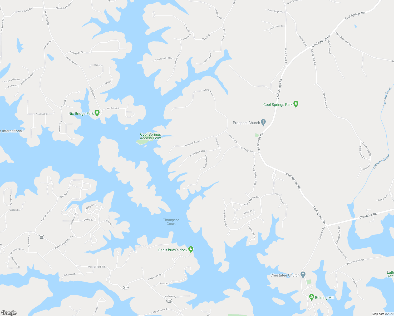 map of restaurants, bars, coffee shops, grocery stores, and more near 6114 Foxmoor Court in Gainesville