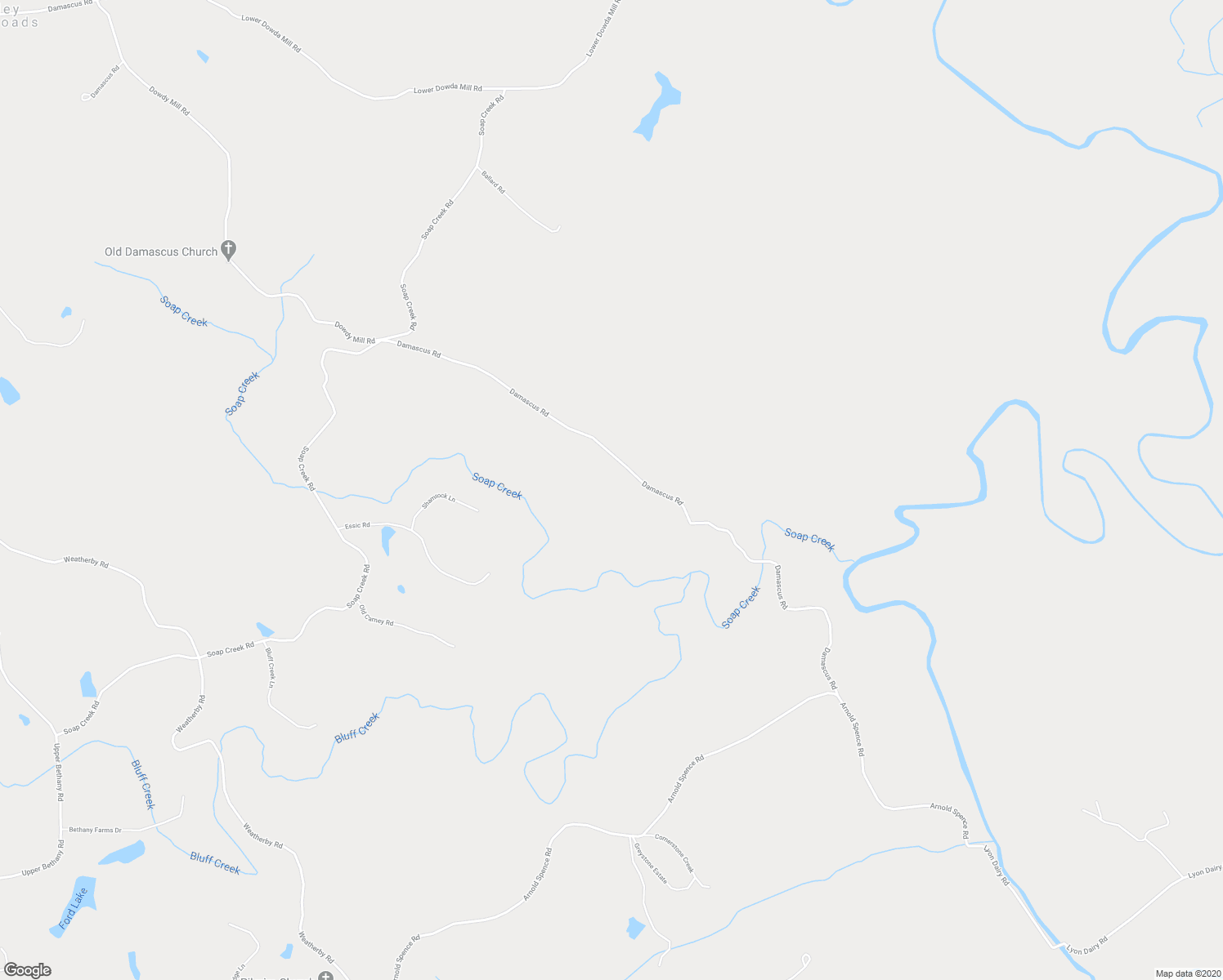 map of restaurants, bars, coffee shops, grocery stores, and more near 279 Damascus Road in Ball Ground