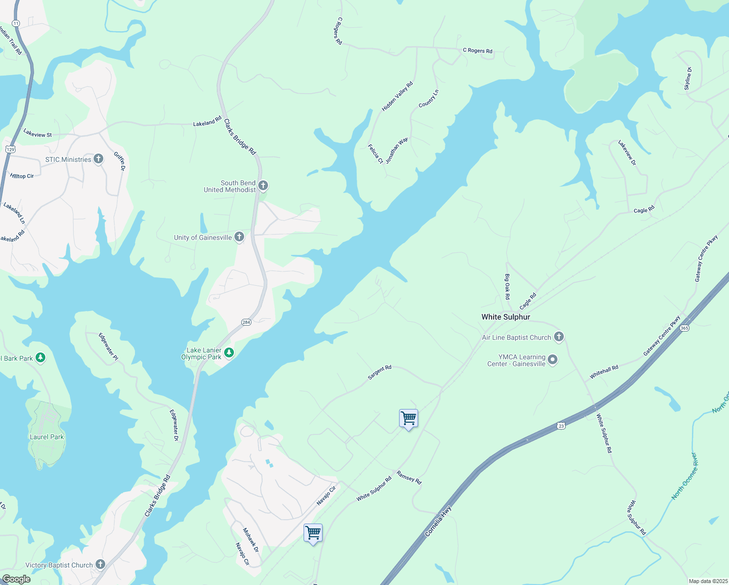 map of restaurants, bars, coffee shops, grocery stores, and more near 3320 Winterberry Lane in Gainesville
