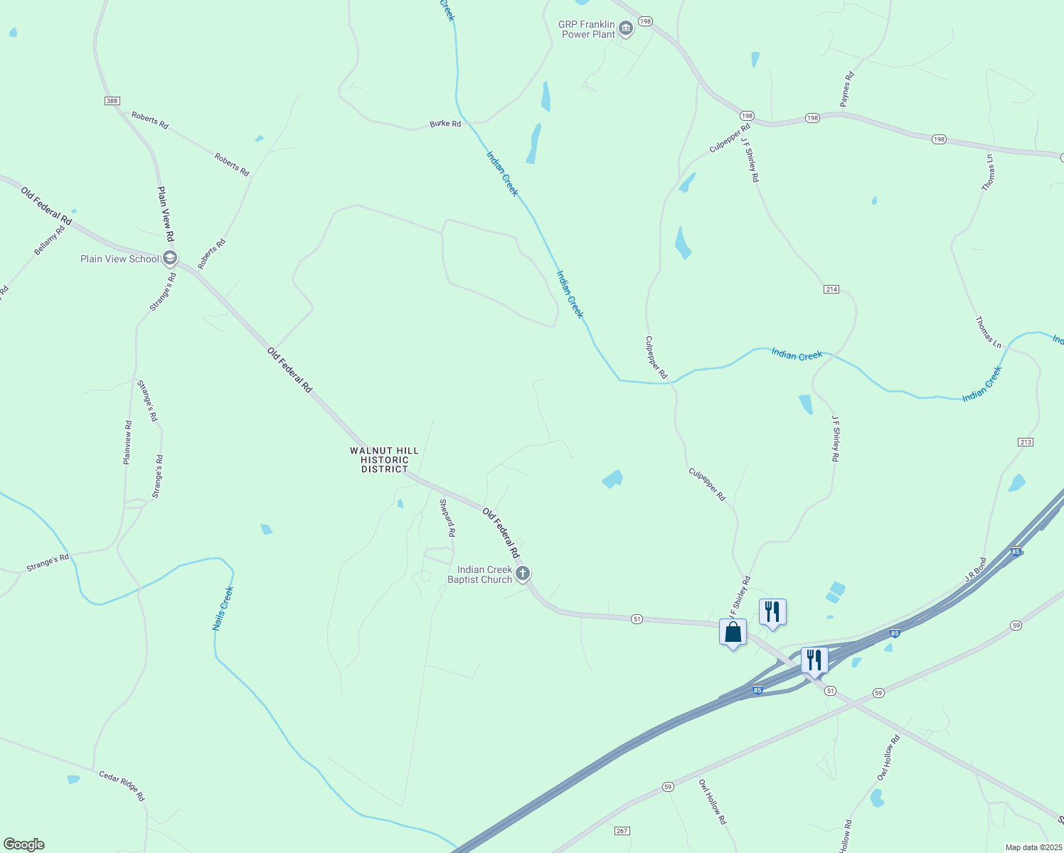 map of restaurants, bars, coffee shops, grocery stores, and more near 287 Betty Lane in Carnesville