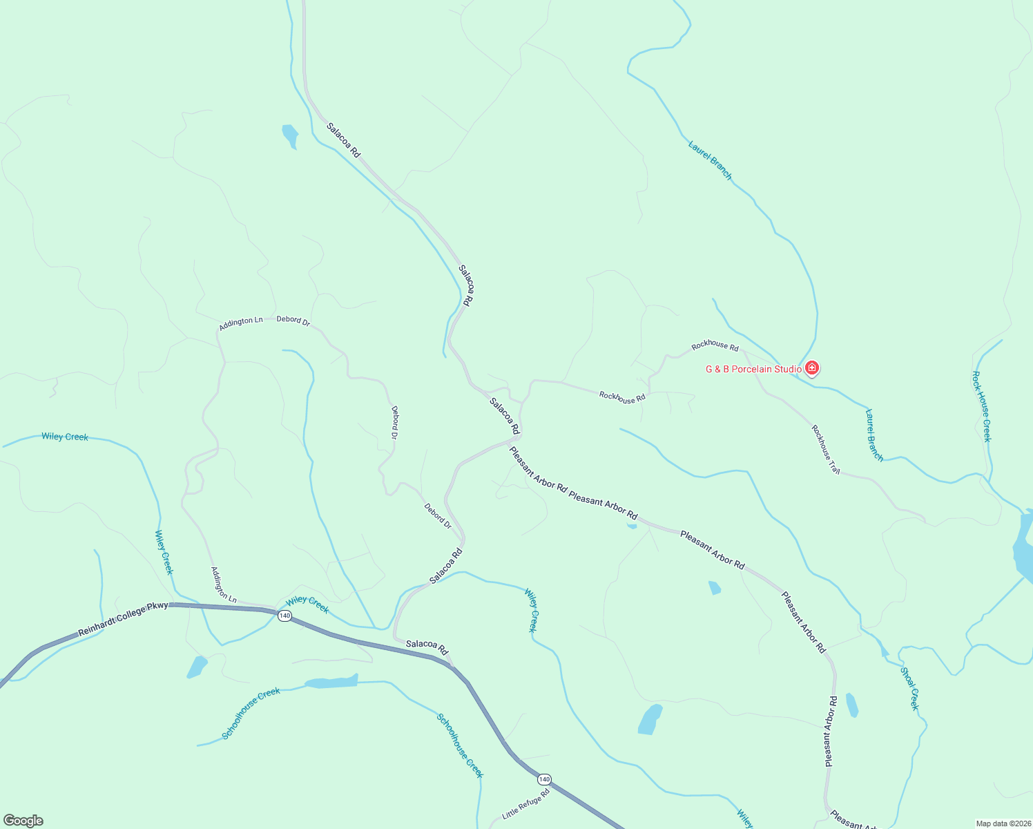 map of restaurants, bars, coffee shops, grocery stores, and more near 5 Rockhouse Road in Waleska