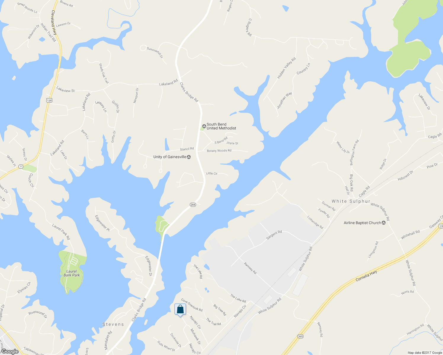 map of restaurants, bars, coffee shops, grocery stores, and more near 3334 Little Circle in Gainesville