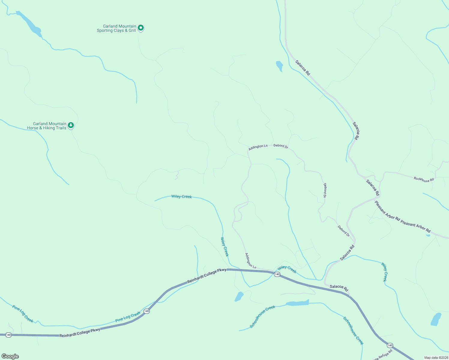 map of restaurants, bars, coffee shops, grocery stores, and more near 1141 Addington Lane in Waleska