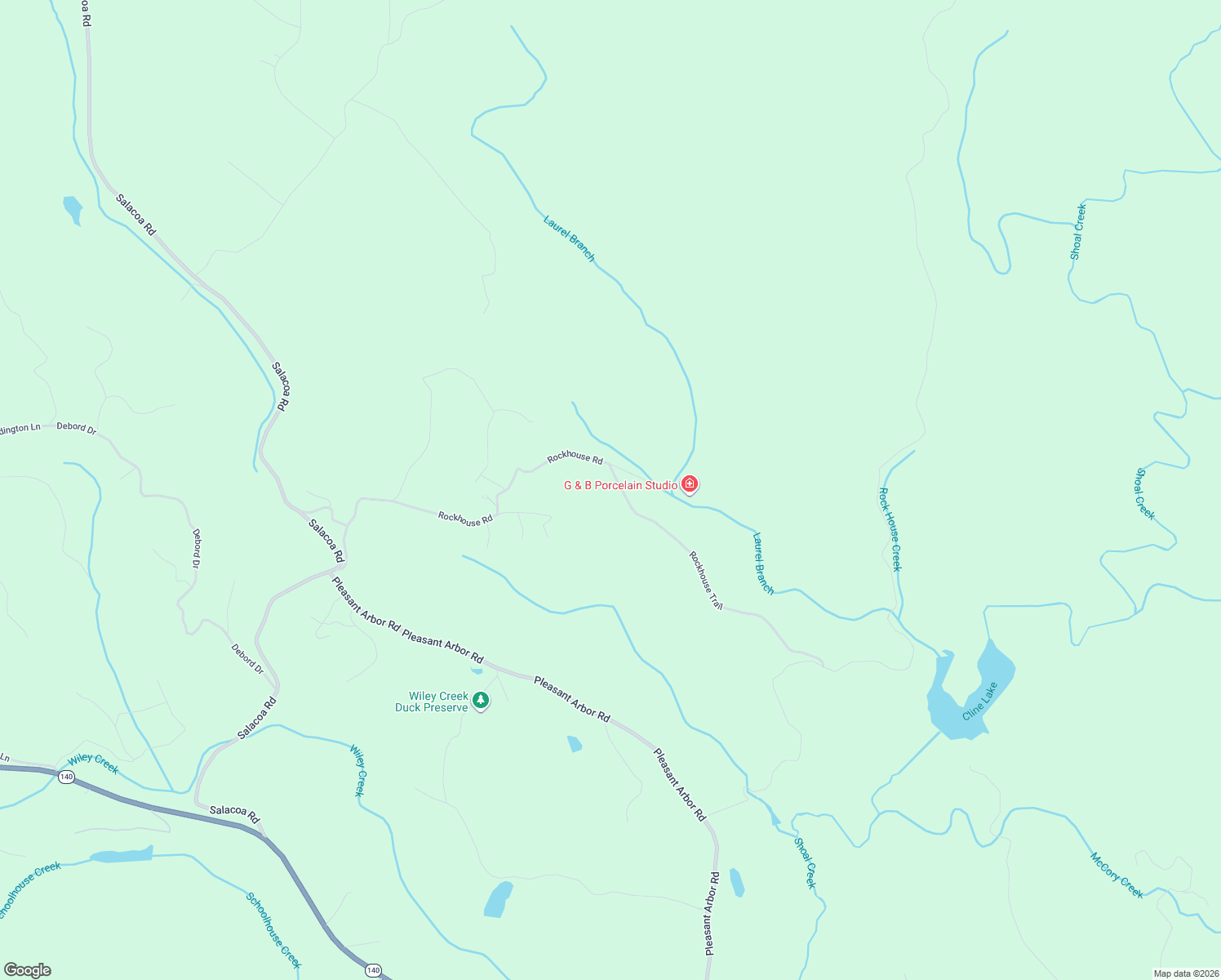 map of restaurants, bars, coffee shops, grocery stores, and more near 1204 Rockhouse Road in Waleska