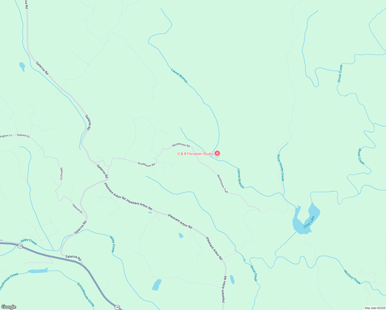 map of restaurants, bars, coffee shops, grocery stores, and more near 1180 Rockhouse Road in Waleska