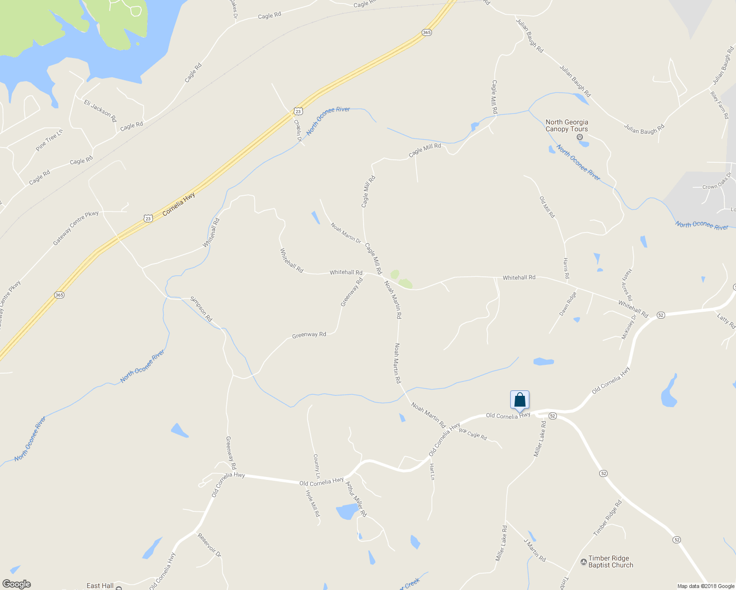 map of restaurants, bars, coffee shops, grocery stores, and more near 4328 Greenway Road in Lula