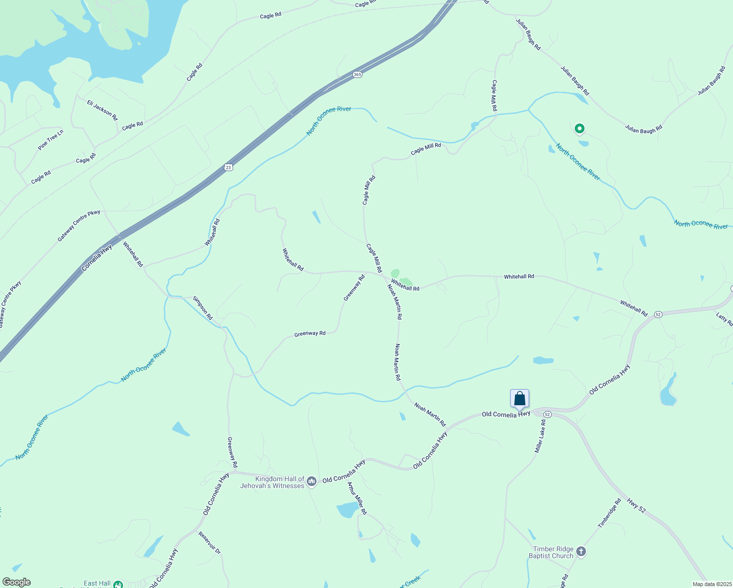 map of restaurants, bars, coffee shops, grocery stores, and more near 4356 Greenway Road in Lula