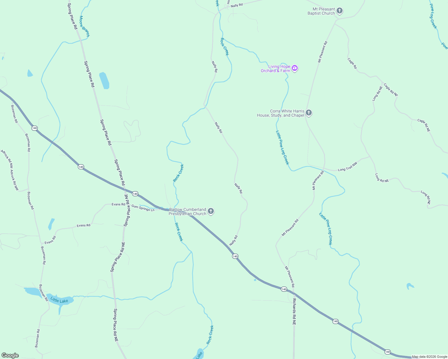 map of restaurants, bars, coffee shops, grocery stores, and more near 59 Nally Road in Rydal