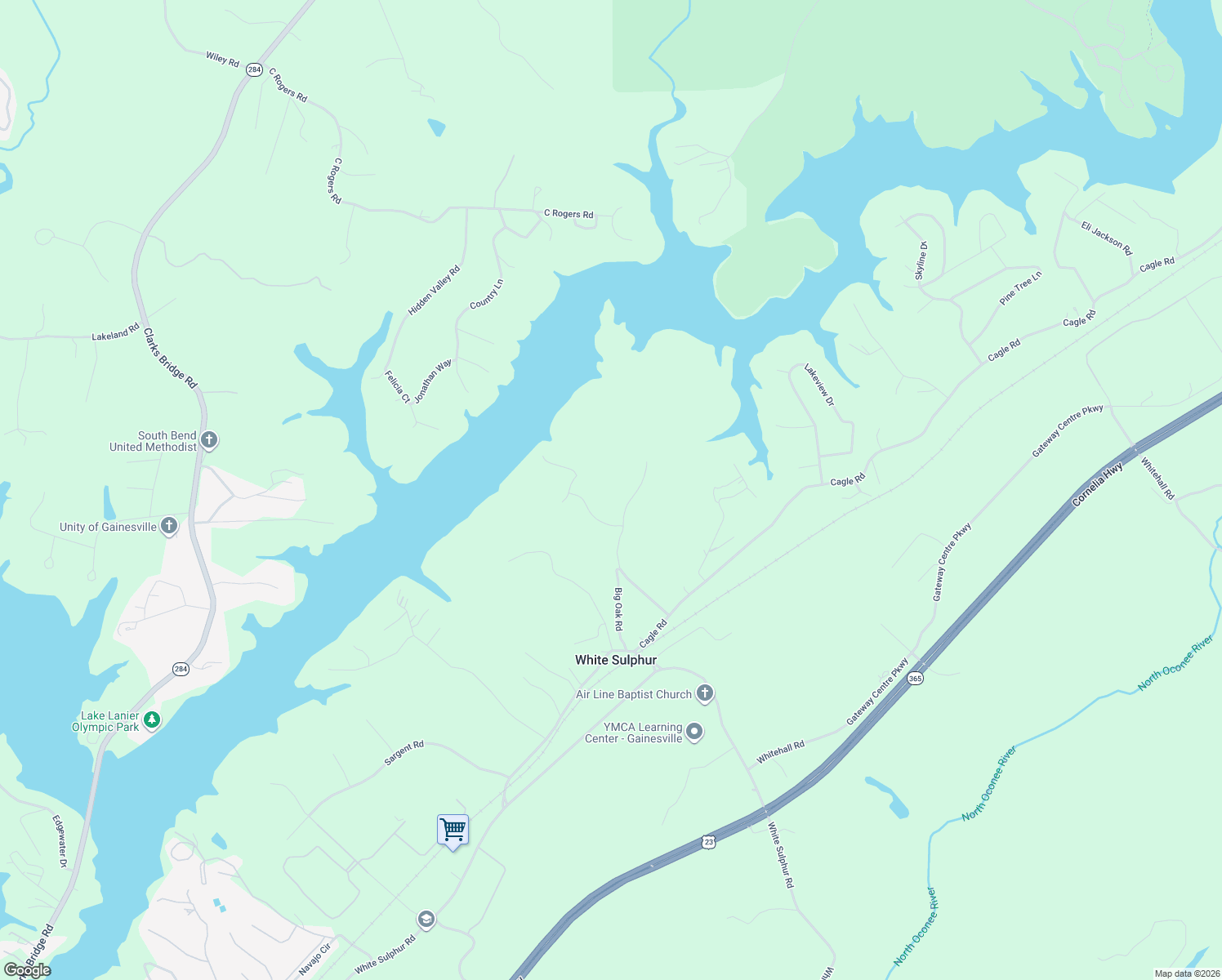 map of restaurants, bars, coffee shops, grocery stores, and more near 3293 Buffington Farm Road in Gainesville