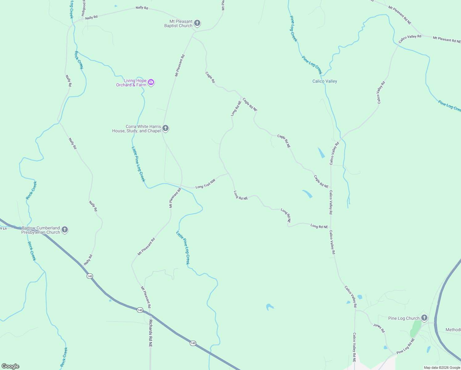 map of restaurants, bars, coffee shops, grocery stores, and more near 182 Long Road Northeast in Rydal