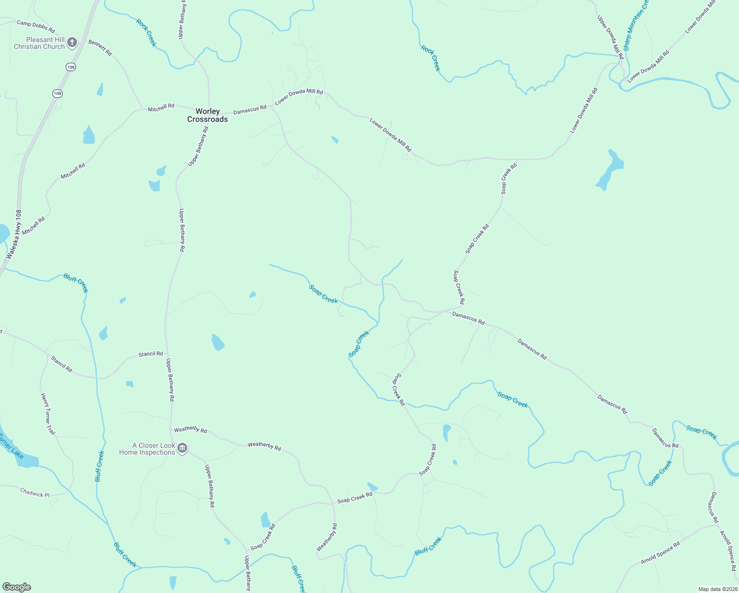 map of restaurants, bars, coffee shops, grocery stores, and more near 2197 Damascus Road in Jasper