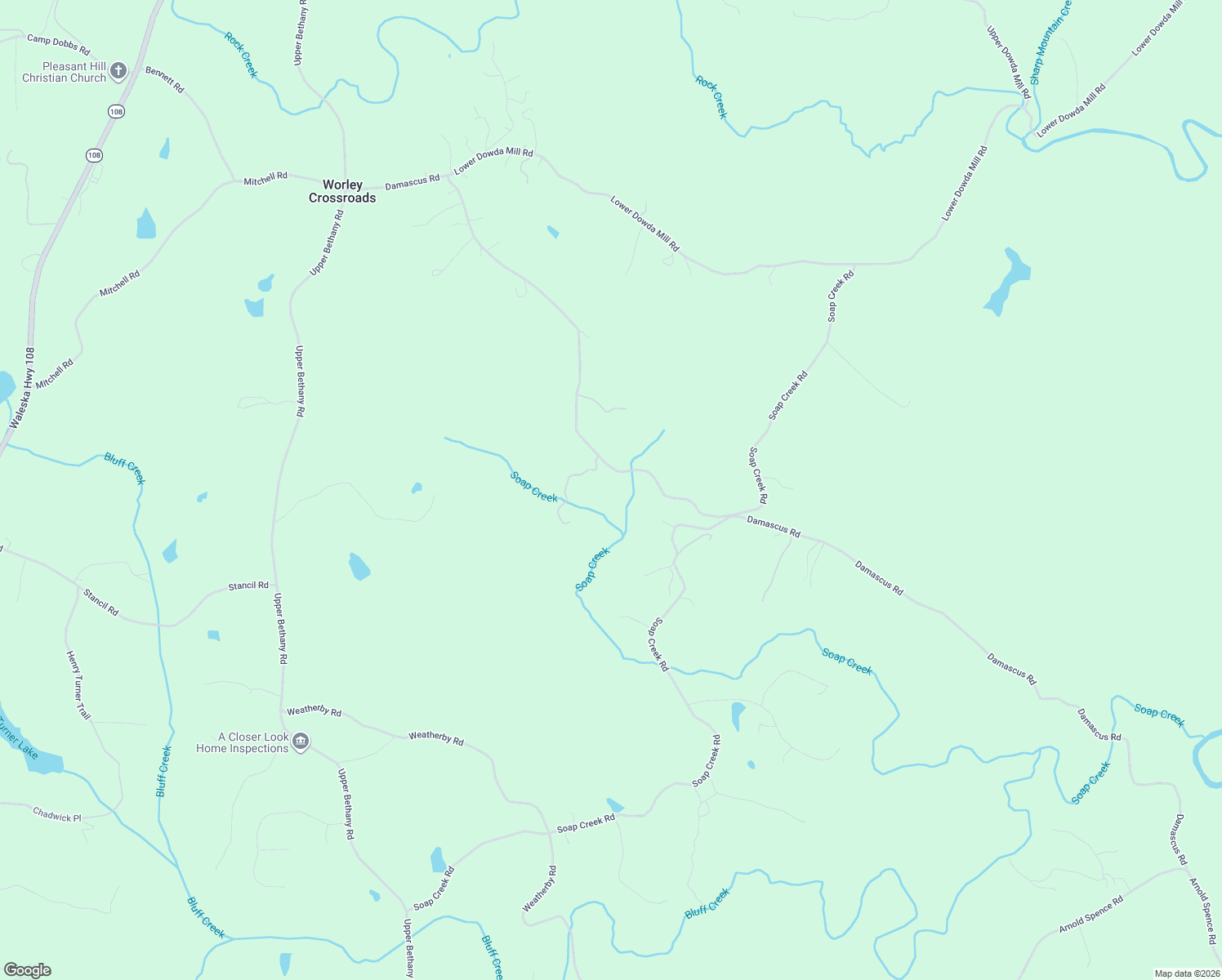 map of restaurants, bars, coffee shops, grocery stores, and more near 2197 Damascus Road in Jasper