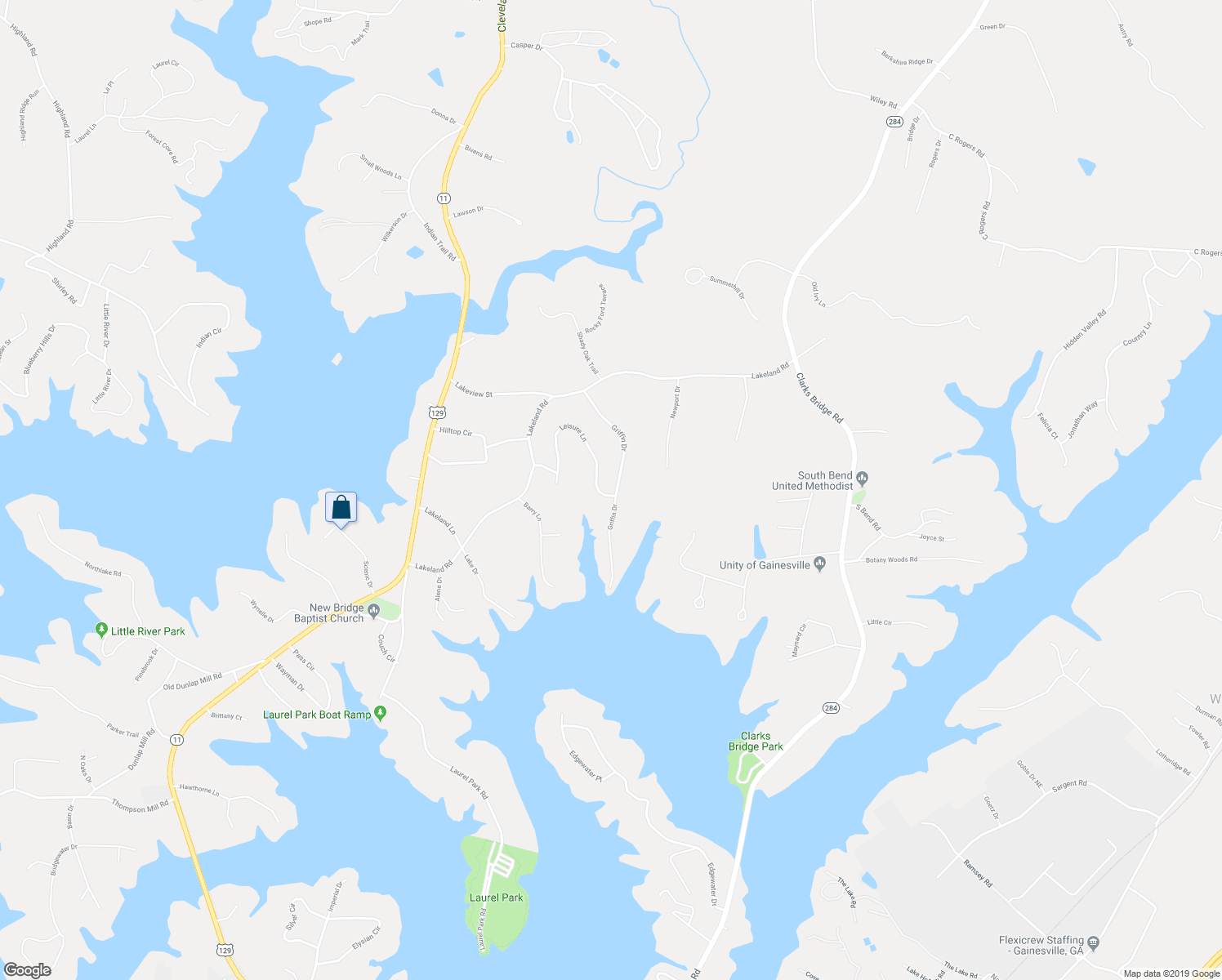 map of restaurants, bars, coffee shops, grocery stores, and more near 3632 Griffin Drive in Gainesville
