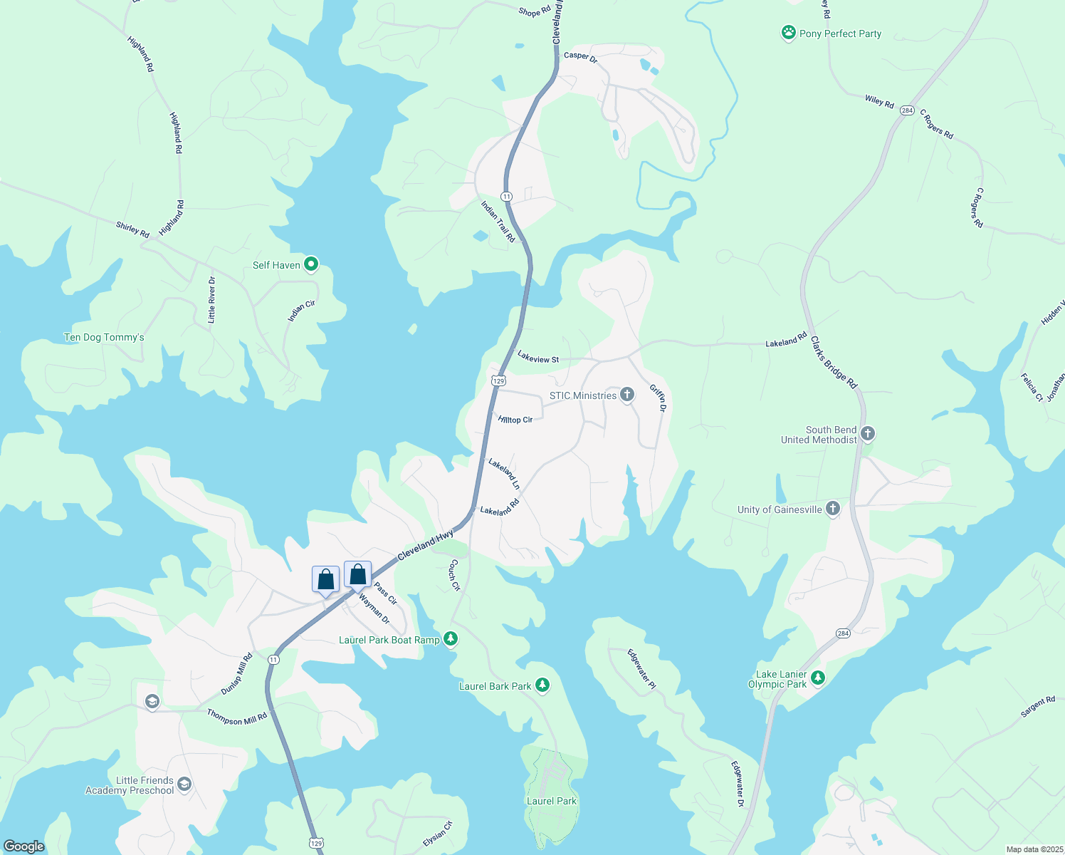 map of restaurants, bars, coffee shops, grocery stores, and more near 3240 Hilltop Circle in Gainesville