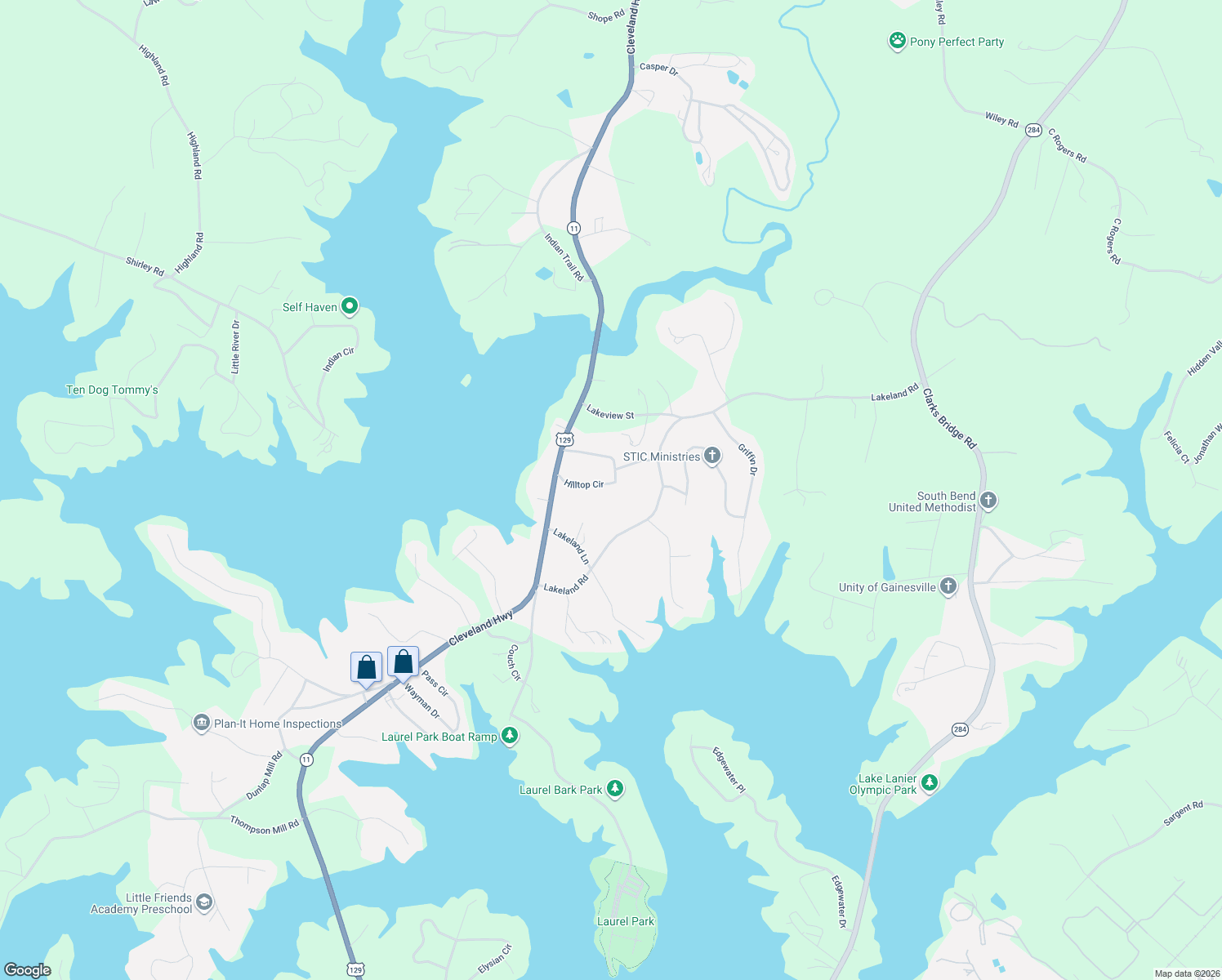 map of restaurants, bars, coffee shops, grocery stores, and more near 3248 Hilltop Circle in Gainesville