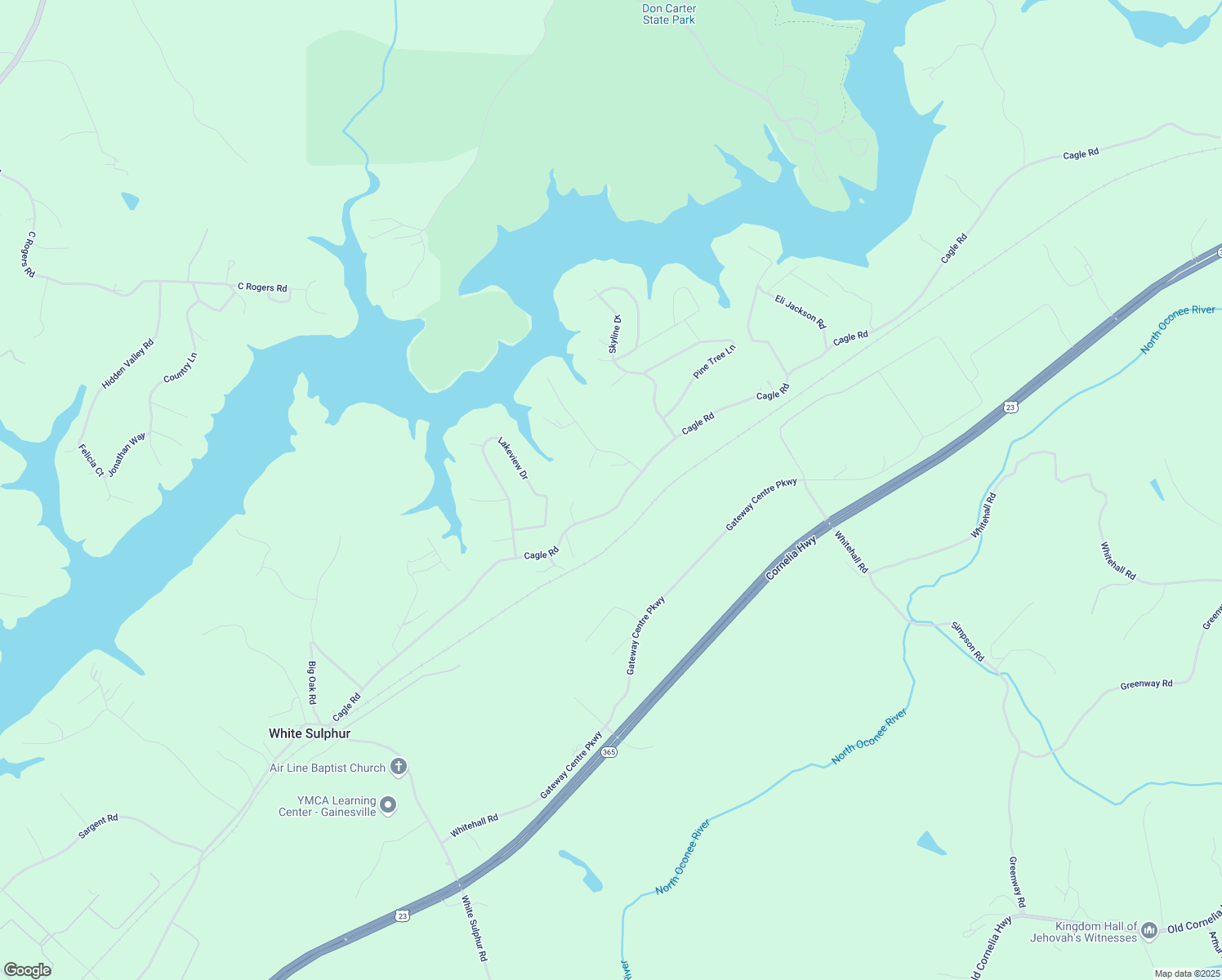 map of restaurants, bars, coffee shops, grocery stores, and more near 3635 Cagle Road in Gainesville