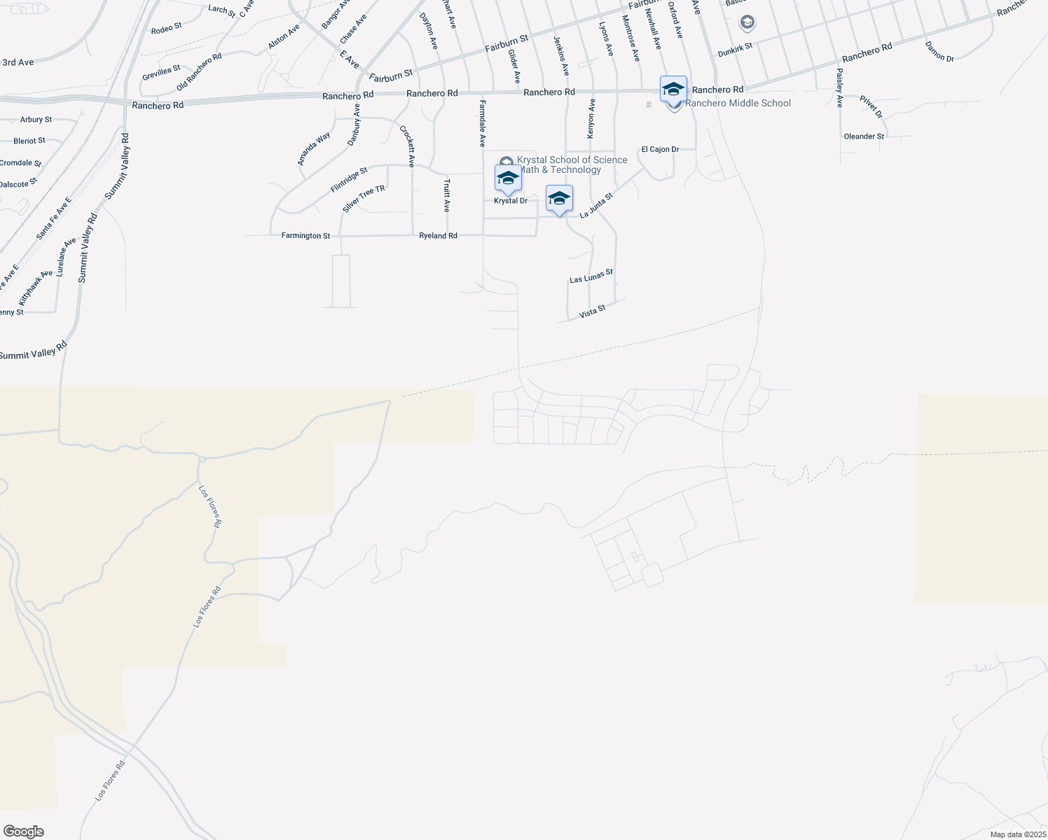 map of restaurants, bars, coffee shops, grocery stores, and more near 17209 Harpers Ferry Street in Hesperia