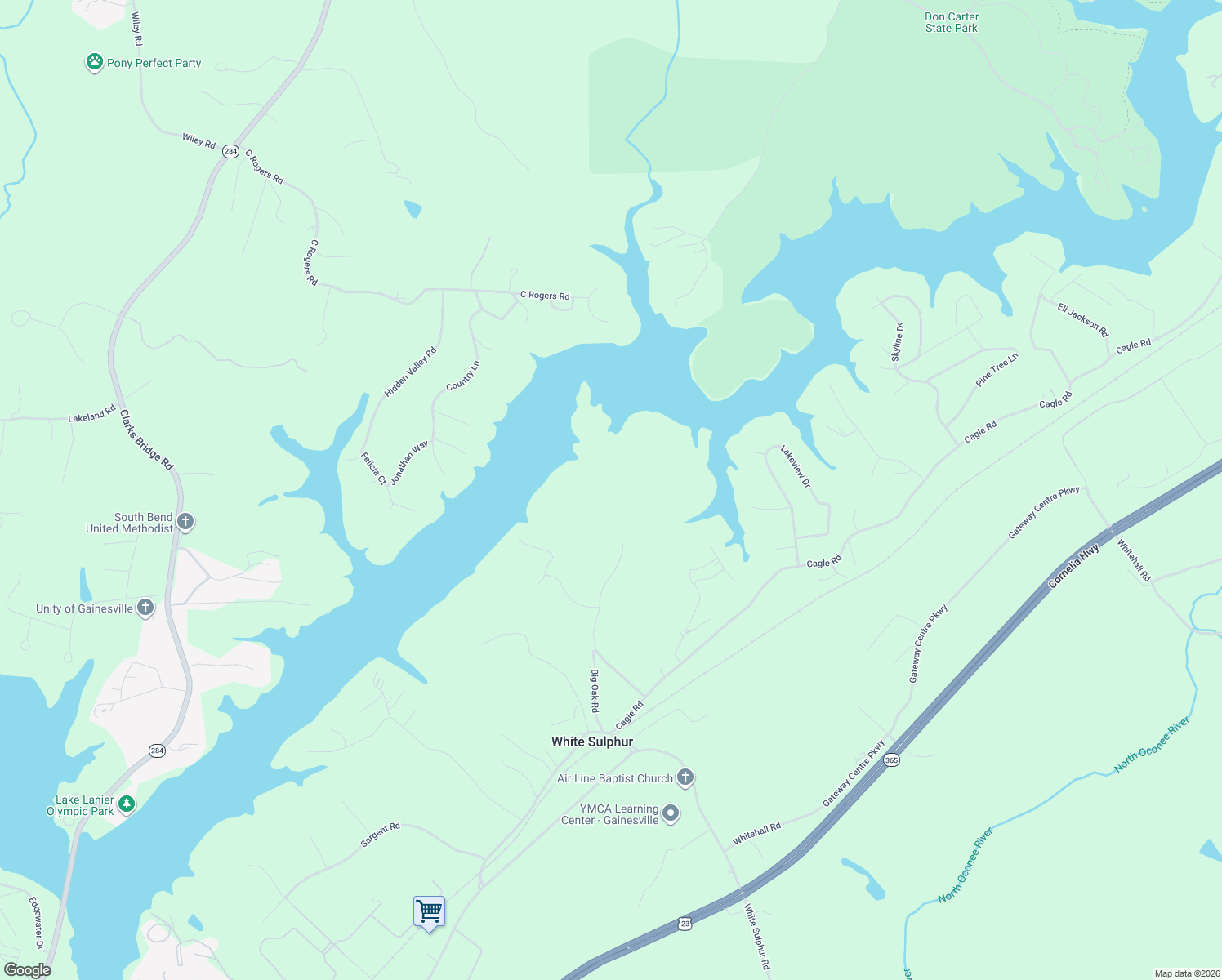 map of restaurants, bars, coffee shops, grocery stores, and more near 3341 Buffington Farm Road in Gainesville