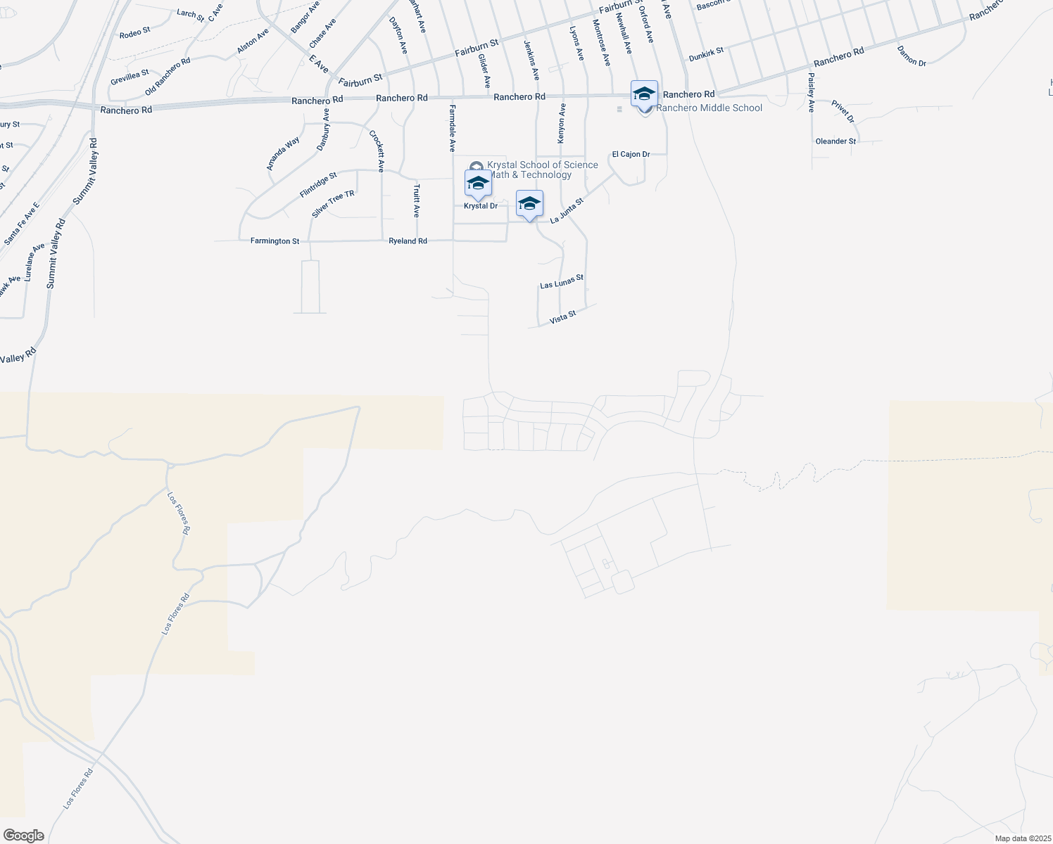 map of restaurants, bars, coffee shops, grocery stores, and more near Luray Street in Hesperia