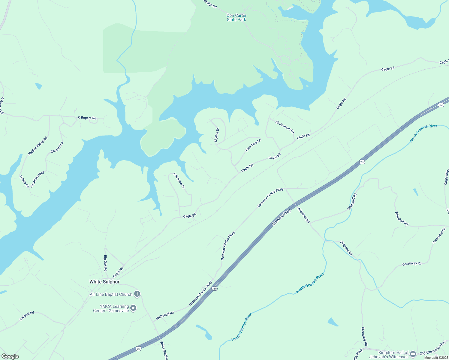 map of restaurants, bars, coffee shops, grocery stores, and more near 3708 Clubhouse Drive in Gainesville