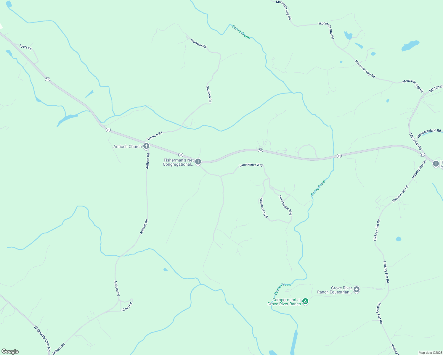 map of restaurants, bars, coffee shops, grocery stores, and more near Sweetwater Way in Banks County