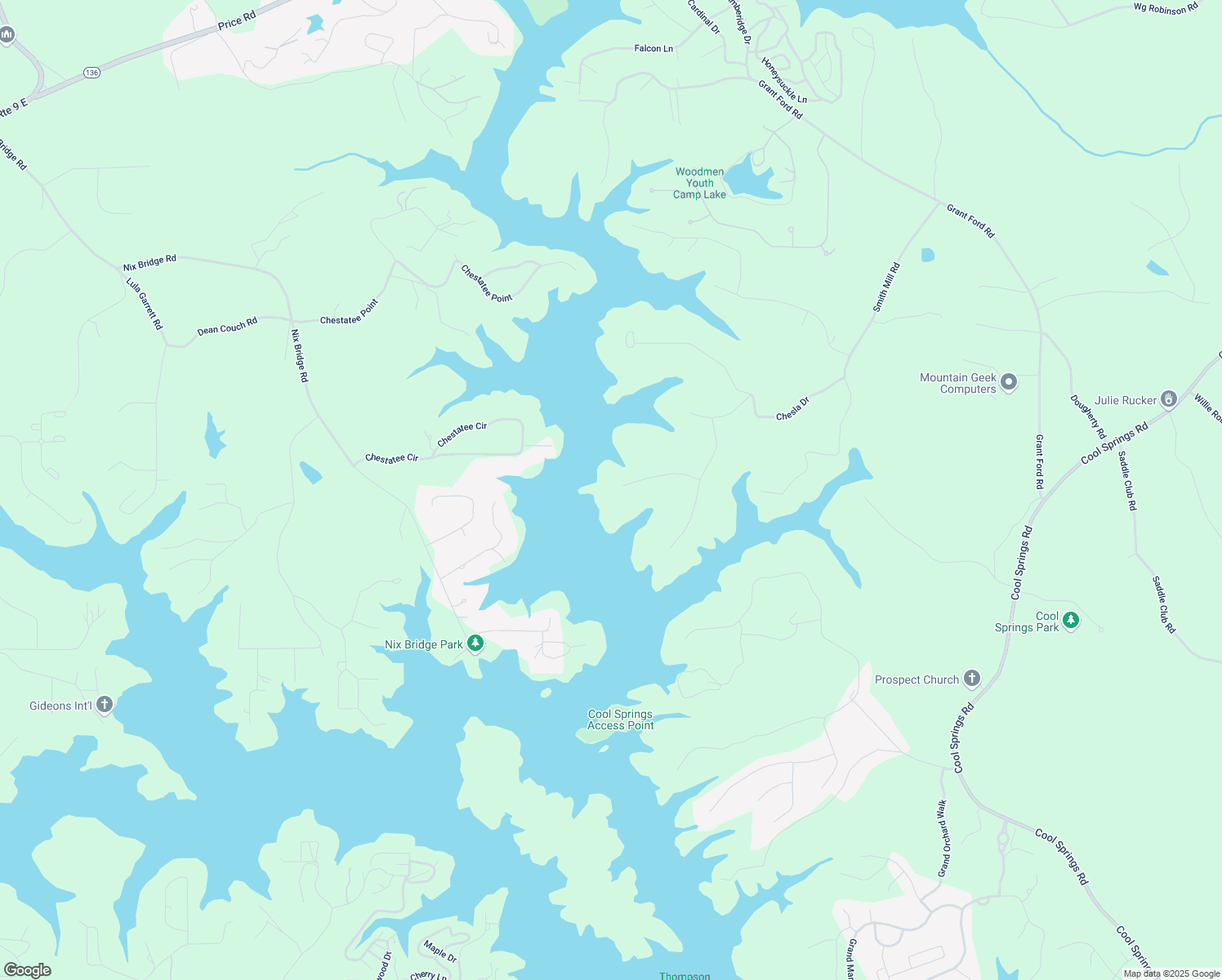 map of restaurants, bars, coffee shops, grocery stores, and more near 6462 Waterscape Ridge in Gainesville