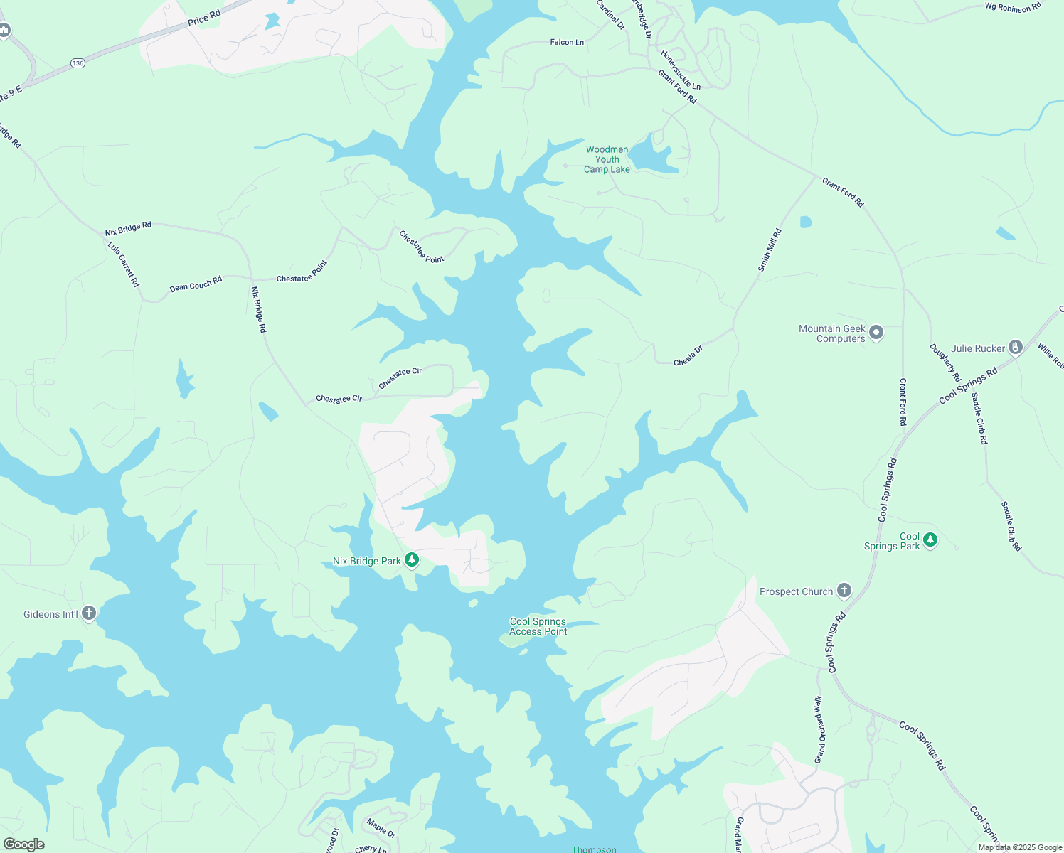 map of restaurants, bars, coffee shops, grocery stores, and more near 6462 Waterscape Ridge in Gainesville